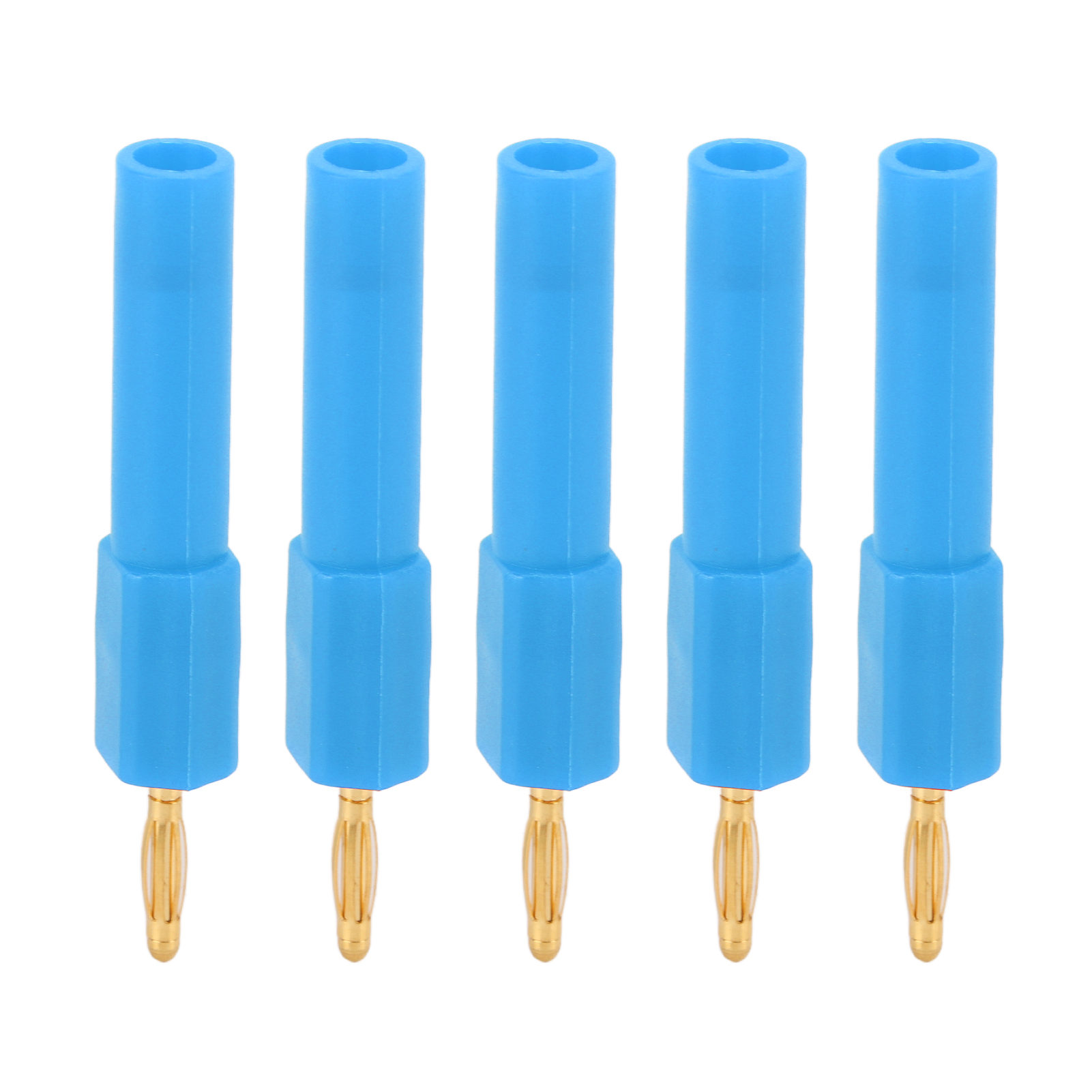 Packung Mit 5 Bananensteckern 2 Mm Auf 4 Mm, Hohe Konnektivität Und Gute Leitfähigkeit (blau).