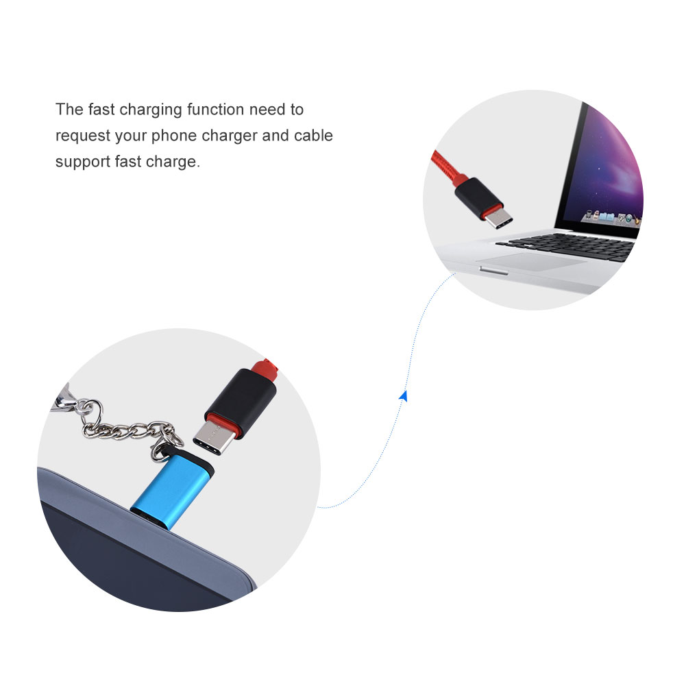 Usb Typ C Buchse Auf Micro Usb Stecker Datenkonverter-adapter (blau)