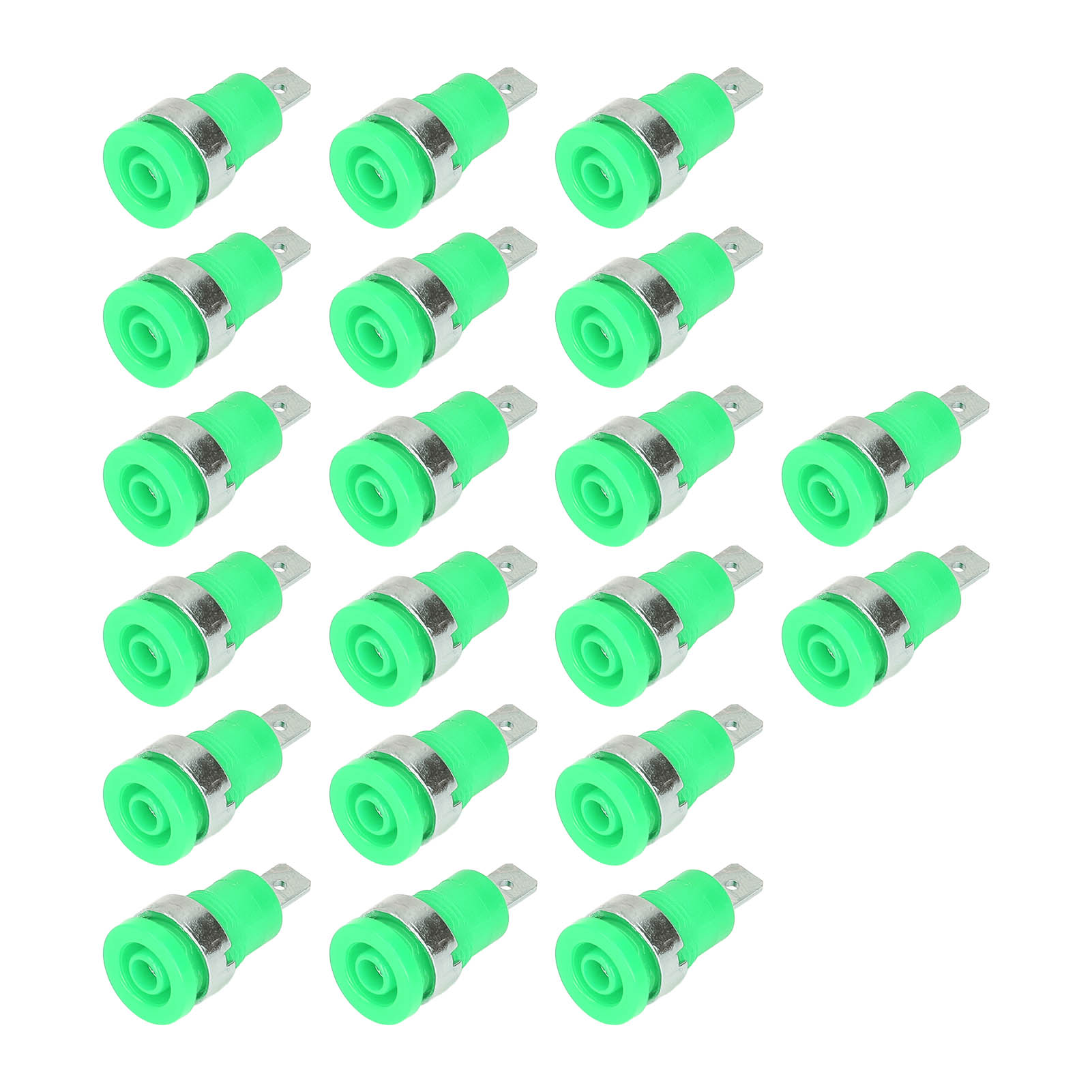 Packung Mit 20 Bananensteckern (4 Mm), Robuste Verbindung, Korrosionsbeständig, Hohe Leistung, Zubehör Für Elektrische Prüfungen, Grün