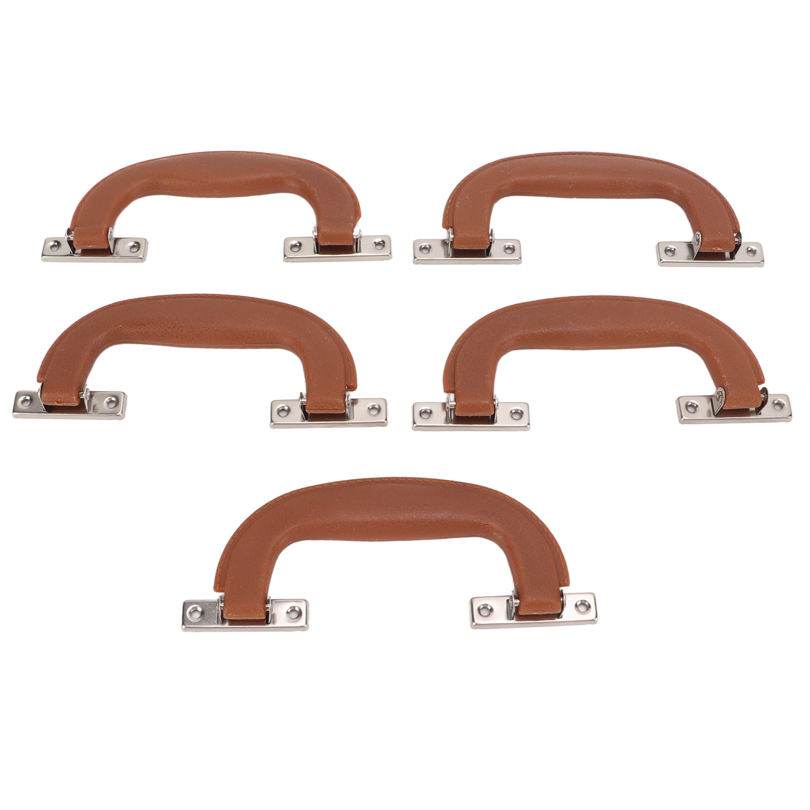 Set Aus 5 Koffergriffen Im Vintage-stil, Robust Und Langlebig, Aus Kunststoff, Ergonomisches Design, Vielseitig, Braun-rote Farbe.