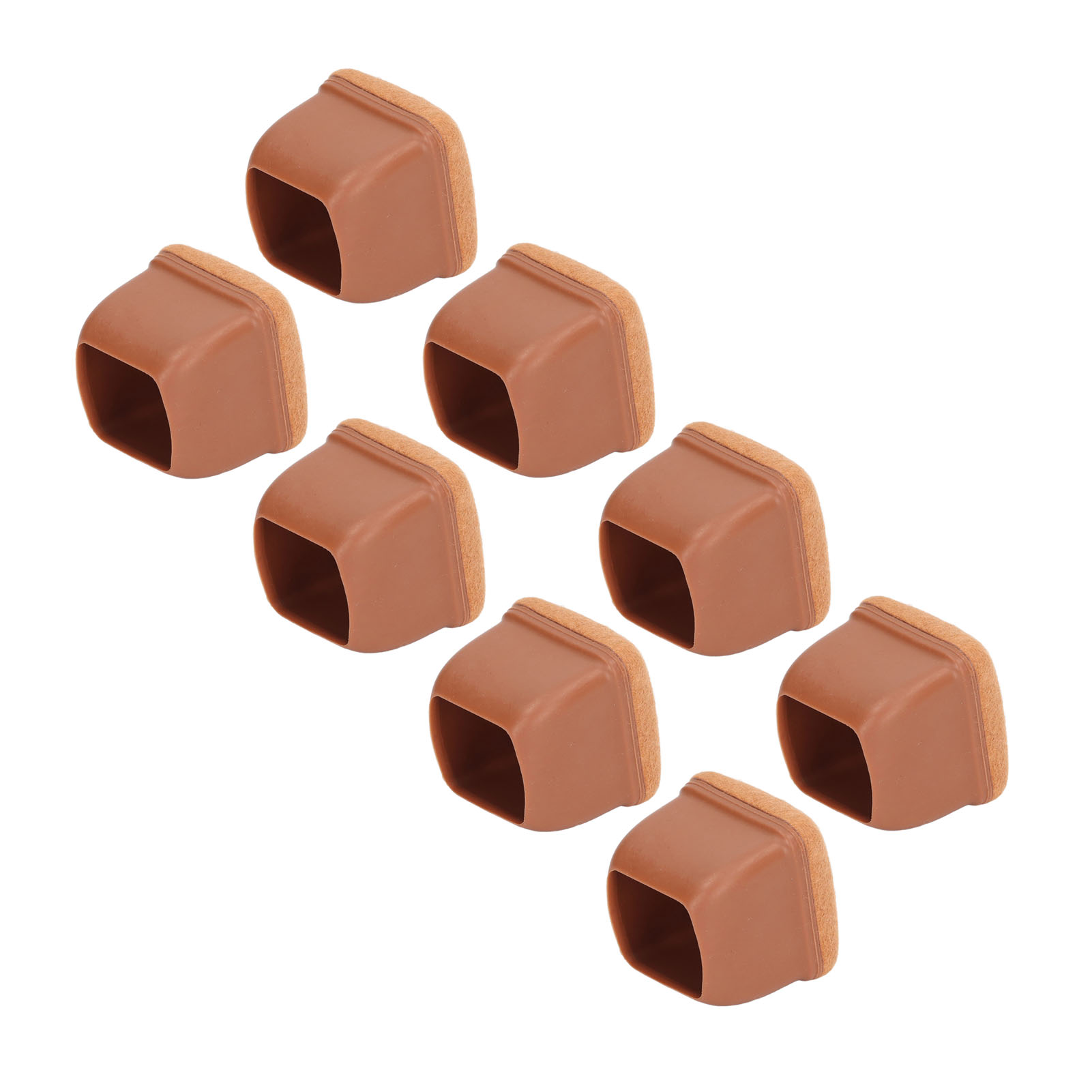 Set Mit 8 Stuhl-, Hocker- Und Tischbeinschonern, Geräuscharm Und Dick, Braun, Quadratisch, Größe L