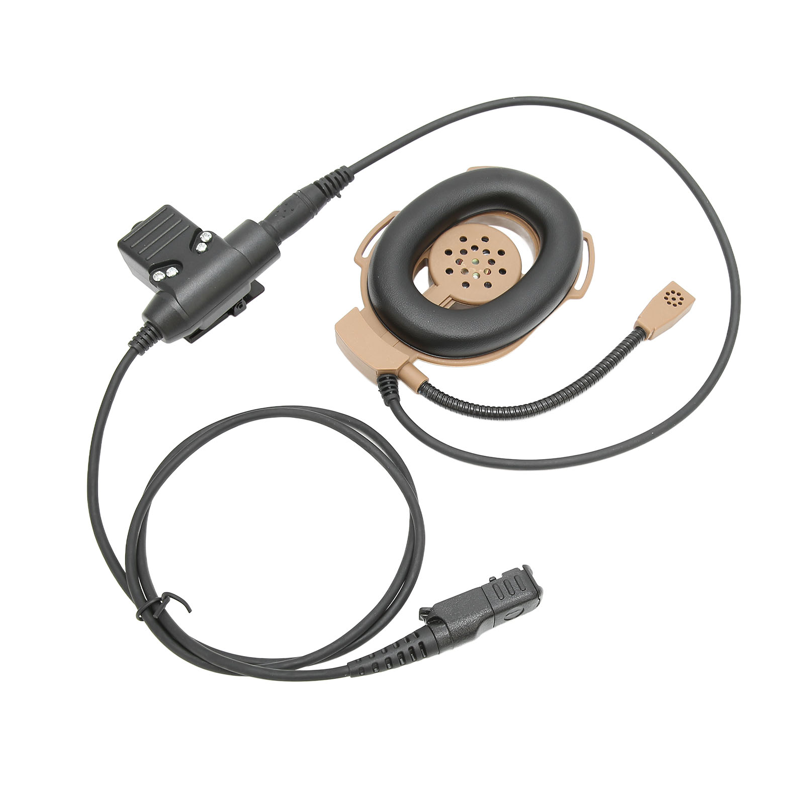 Flexibler, Einseitiger Ohrhörer Für Motorola Xir P6600 P6620 Dp2400 Mtp3250 Dep550 Dp2400 Motorradhelme (braun)