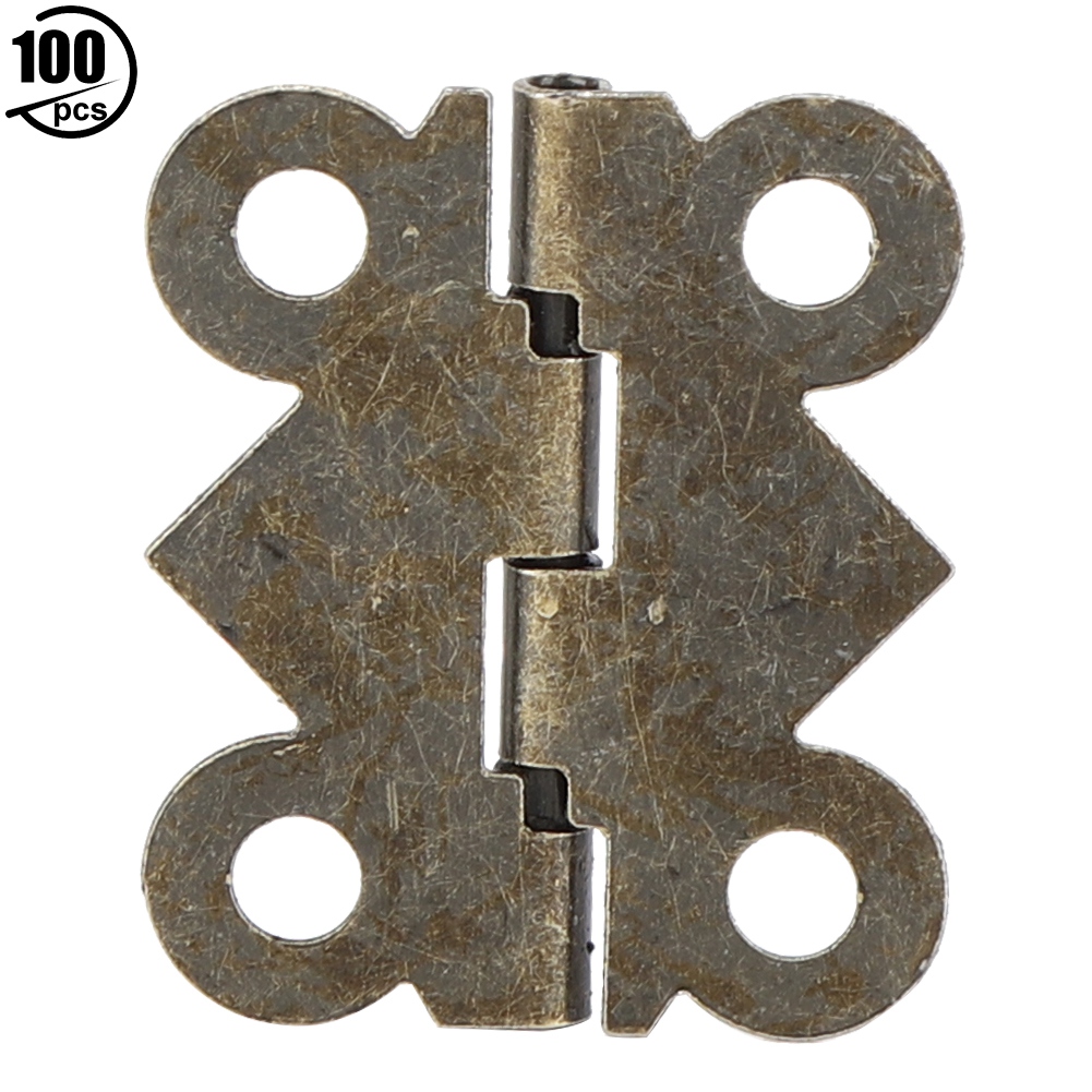 100 Retro-scharniere Für Schmuckkästchen, Dekorative Bronzeschlösser Im 90-grad-winkel