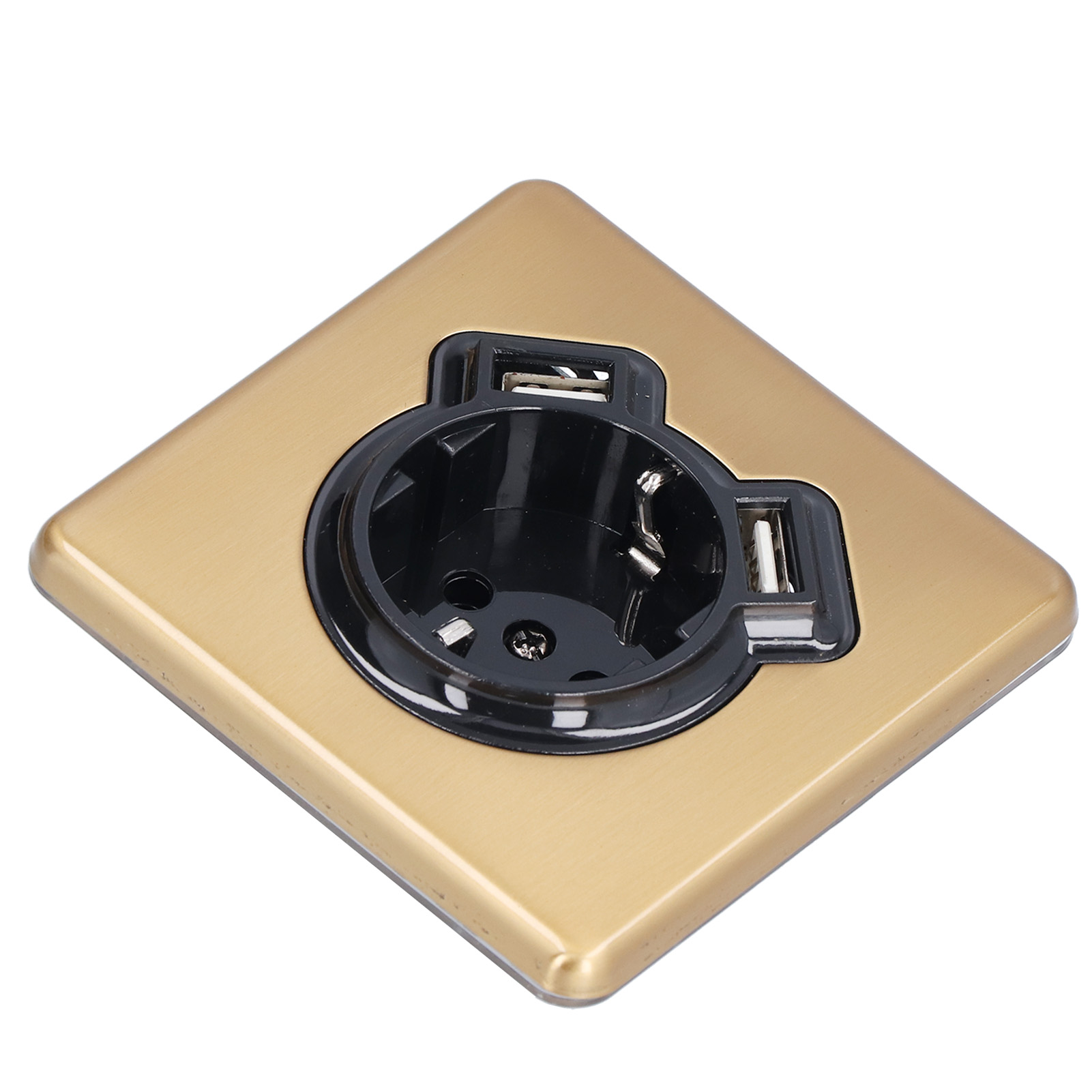Retro-wandsteckdose Im Europäischen Stil Aus Feuerfestem Bronze Mit Zwei Usb-anschlüssen Für Schlafzimmer Und Küche, 250 V