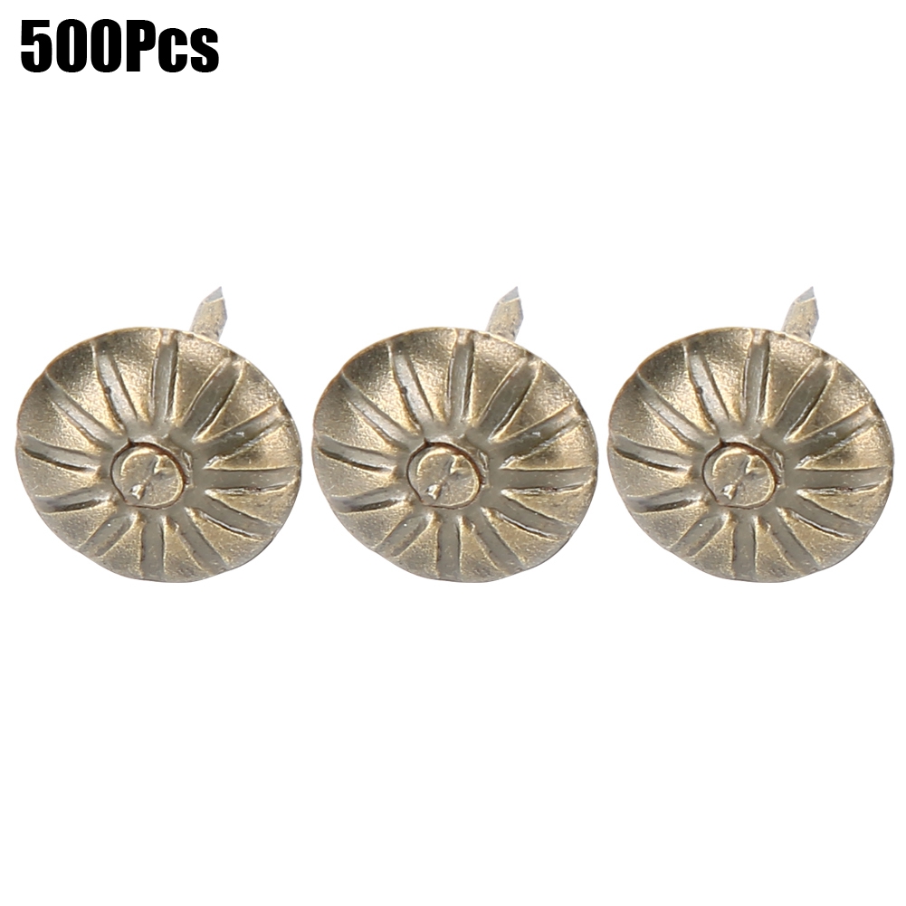 500 Dekorative Blasennägel, 11 X 16 Mm, Chrysanthemenmuster, Retro-bronze-stil, Für Sofas.