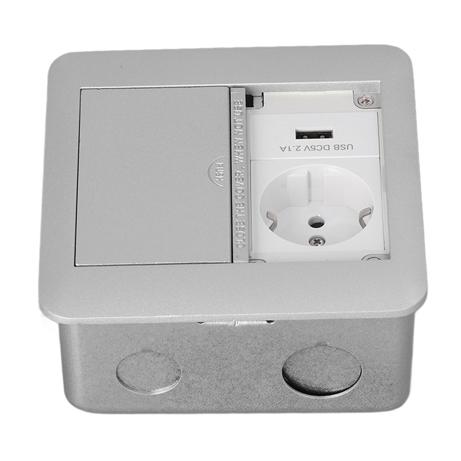 Multifunktionale Europäische 2-fach-steckdose, Feuer- Und Wasserdicht, Unterputzmontage, 250 V, Dunkelgrau