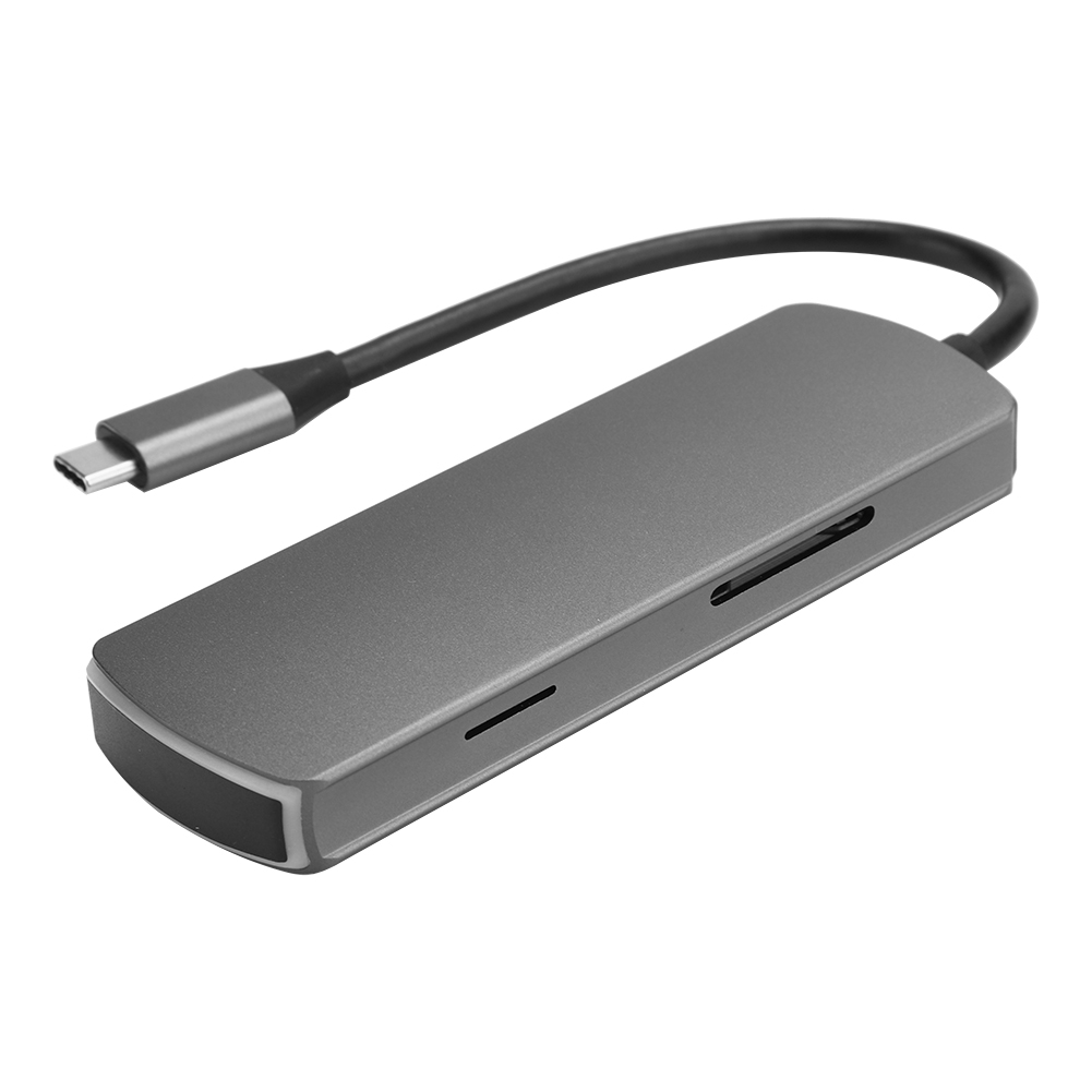 6-in-1 Multifunktions-dockingstation, Dunkelgrün, Usb-c-zu-hdmi-hdmi-hub-adapter
