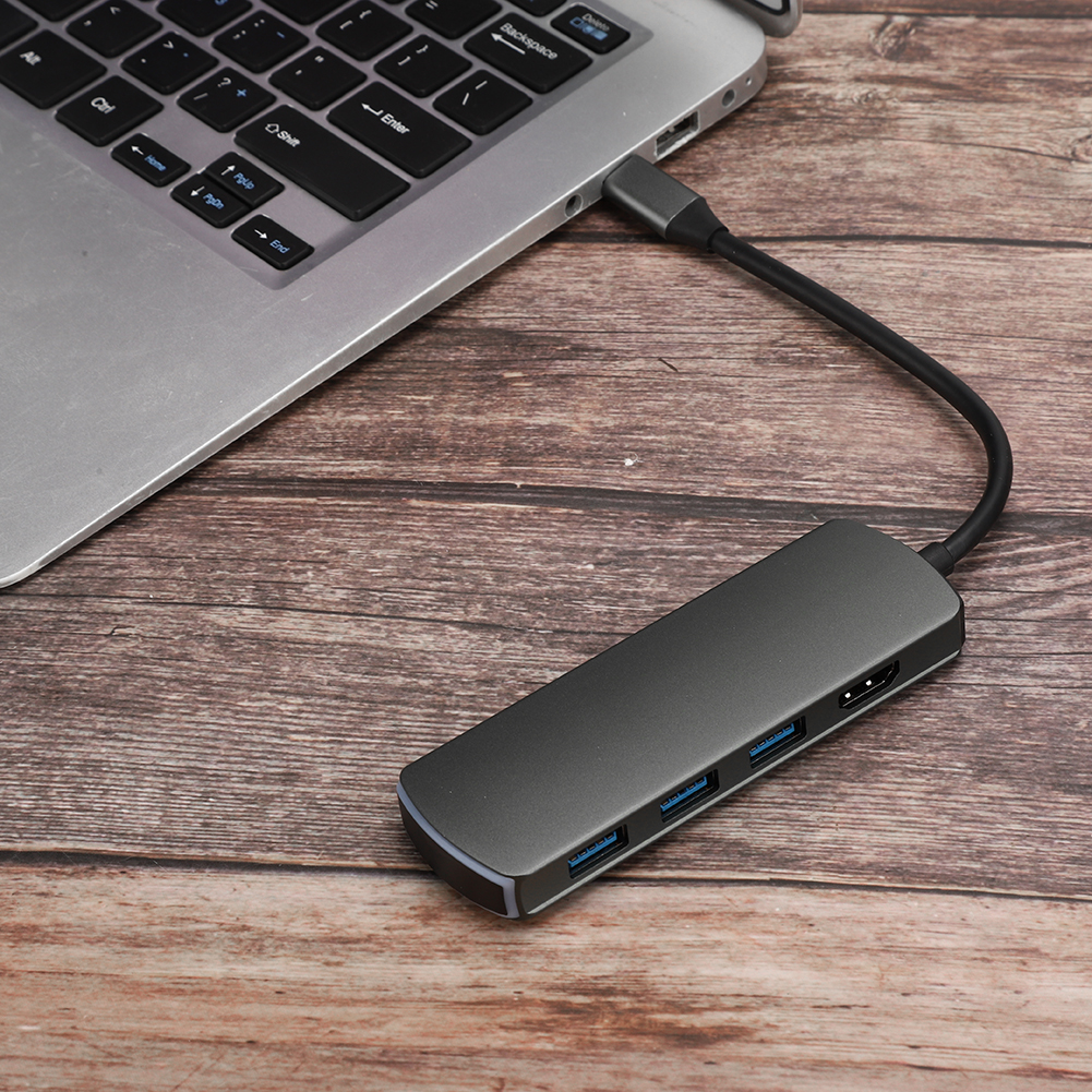 6-in-1 Multifunktionale Hd-dockingstation Mit Usb 3.1 Typ-c Zu Hdmi Hub Und Pd-schnellladefunktion
