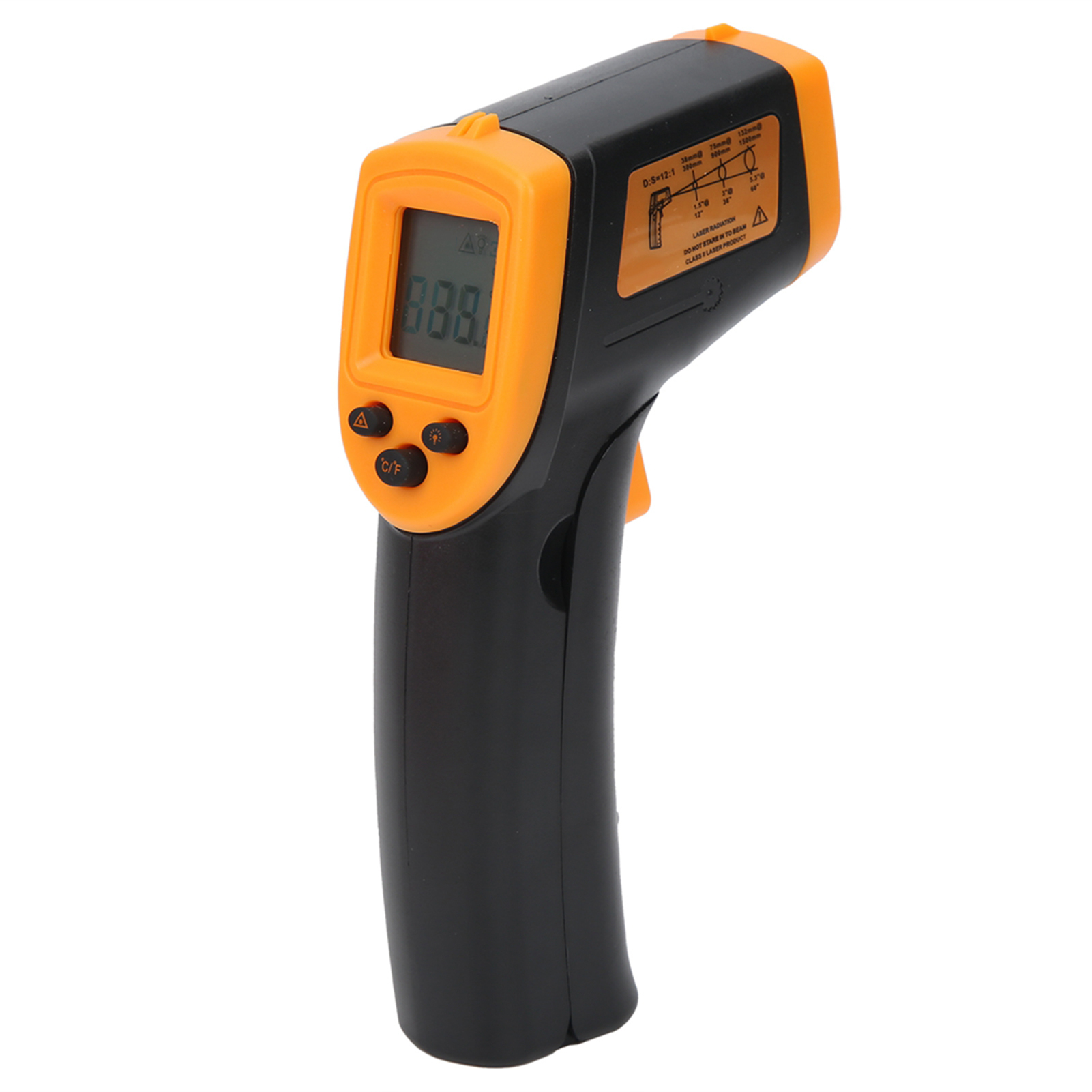 Hw600 Berührungsloses Thermometer, Digitales Infrarot-thermometer Mit Lcd-anzeige (gelb)
