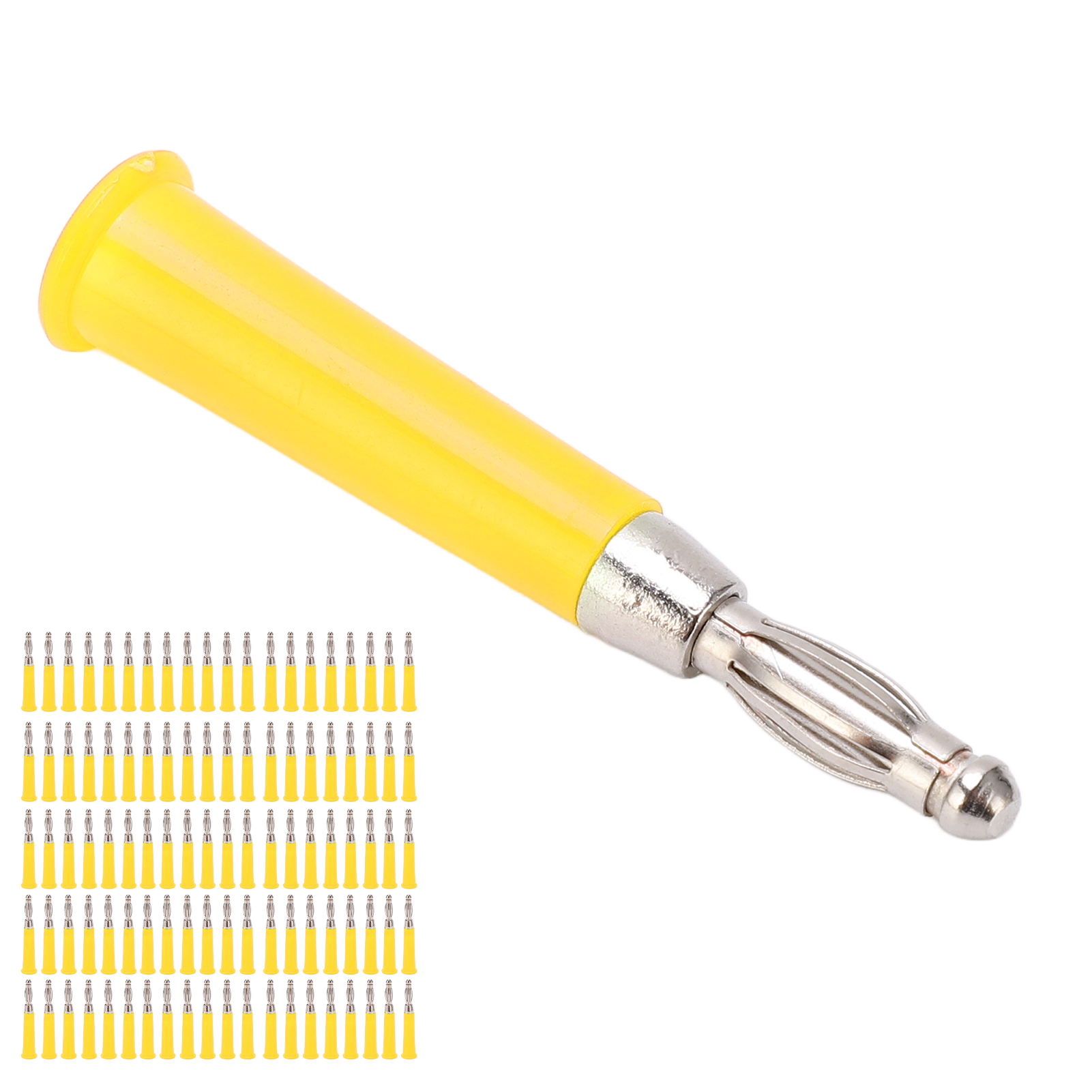Set Mit 100 4-mm-bananensteckern Zum Löten, Zubehör Für Maschinen Und Geräte (j.10010, Gelb)
