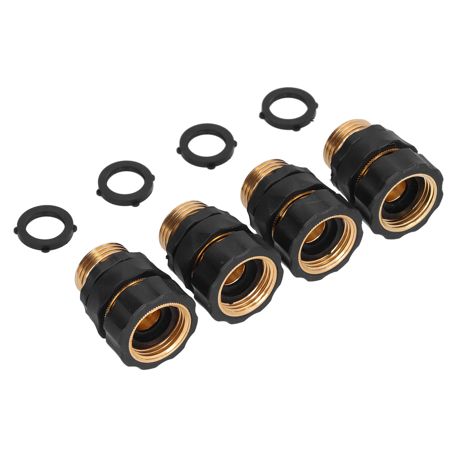 Set Mit 4 Schnellkupplungen Aus Hochfestem Messing Für Gartenschläuche, Langlebig Und Auslaufsicher. Einfache Und Zuverlässige Montage.