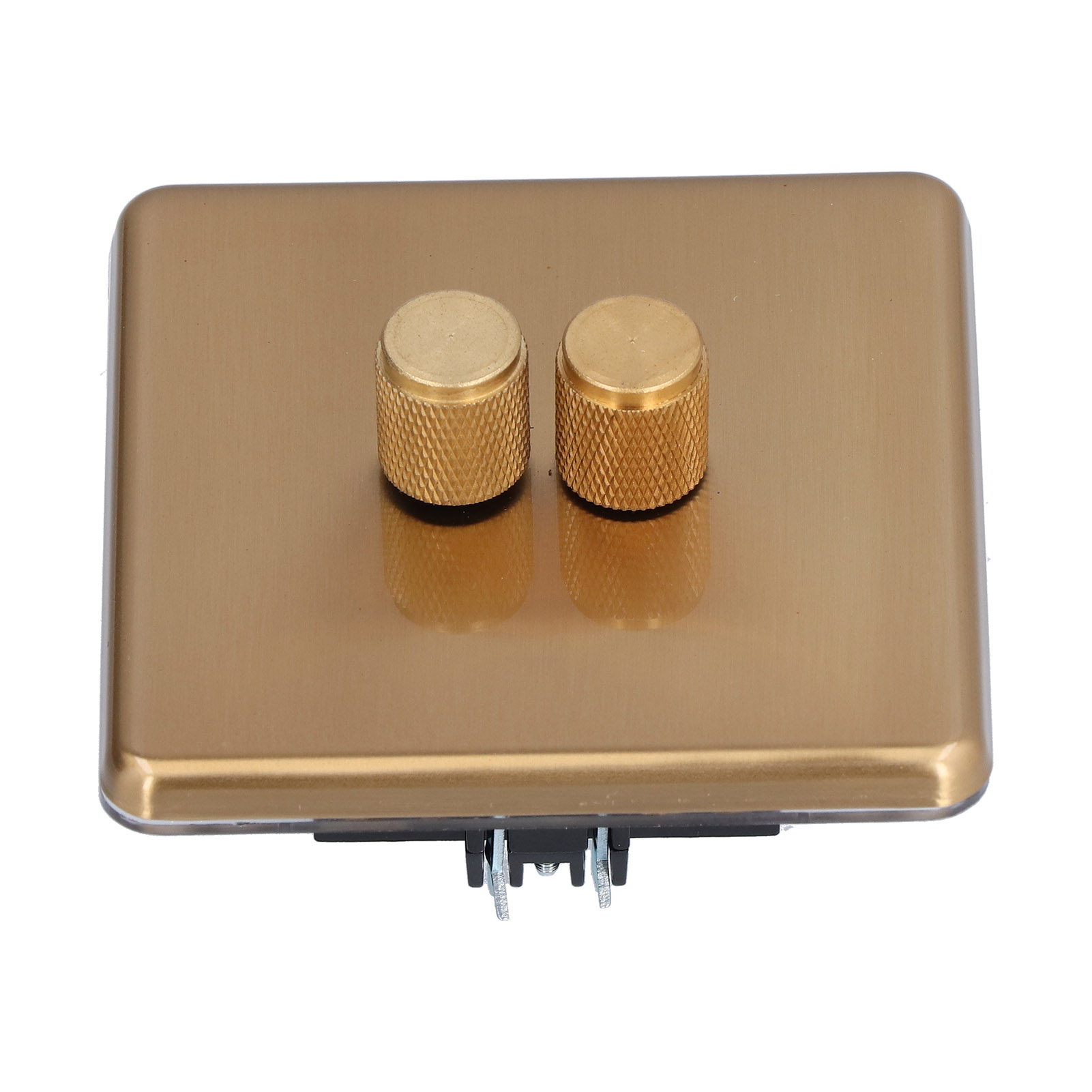 Elegante, Kratzfeste Und Langlebige Dimmerschalter Aus Gebürstetem Messing, Für Den Hausgebrauch, Ac220v, Dual-dimmung.