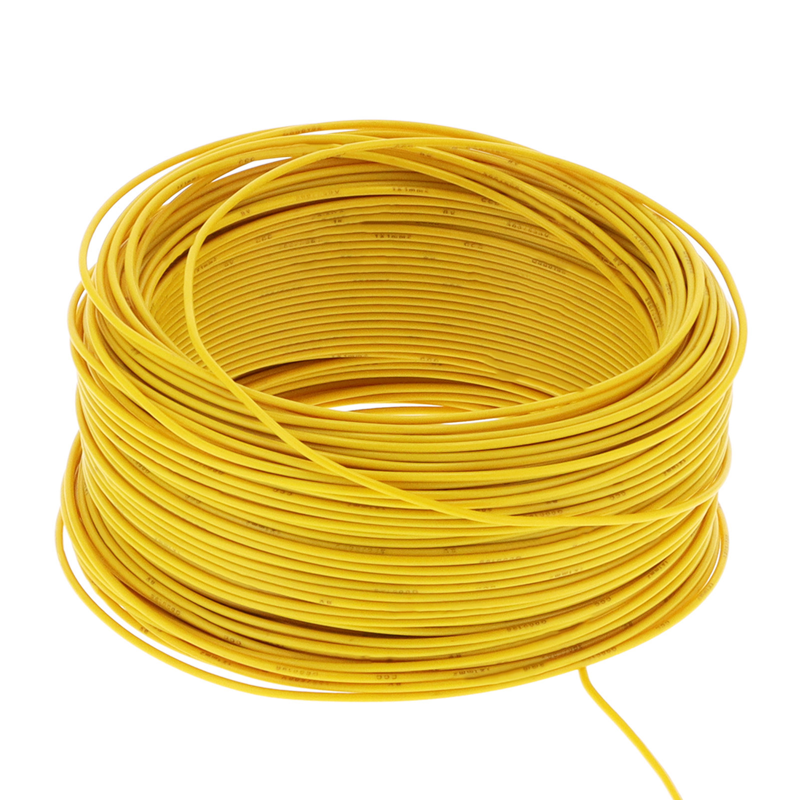 Bv-1x1 100 M / 328,1 Ft Isolierter Draht 7 Adern Rotes Kupfer Flexibles Elektrokabel Ac300 V Gelb