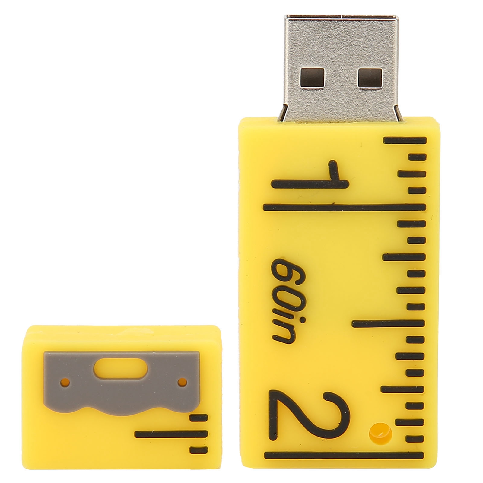 Gelber Usb-stick Mit 3d-lineal-design Im Cartoon-stil, Kompatibel Mit Windows 7/8/10/vista/xp/unix/2000/me, 32 Gb
