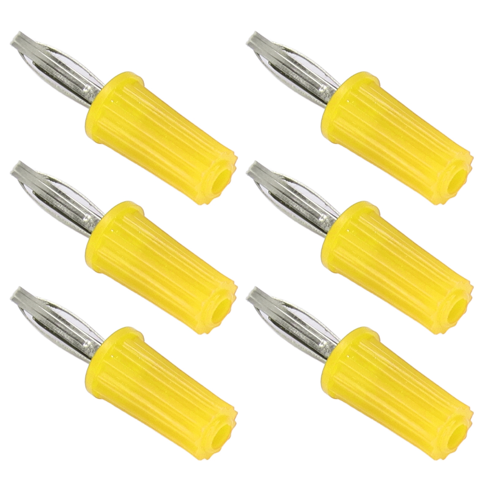 Packung Mit 100 Hochwertigen, Vernickelten Abs-bananensteckern Aus Messing (4 Mm) Für Elektrische Verbindungen – Gelb