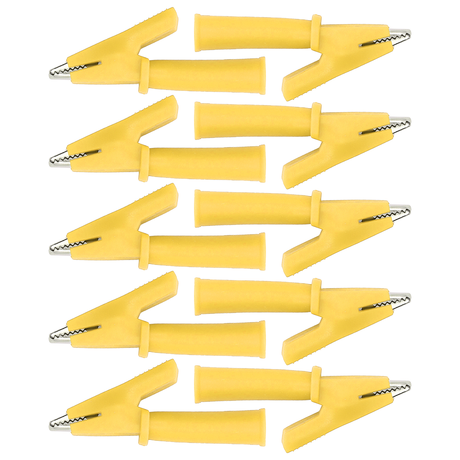 Packung Mit 10 Pvc-isolierten Krokodilklemmen Aus Messing Für Multimeter, Kompatibel Mit 4 Mm Bananensteckern (gelb).