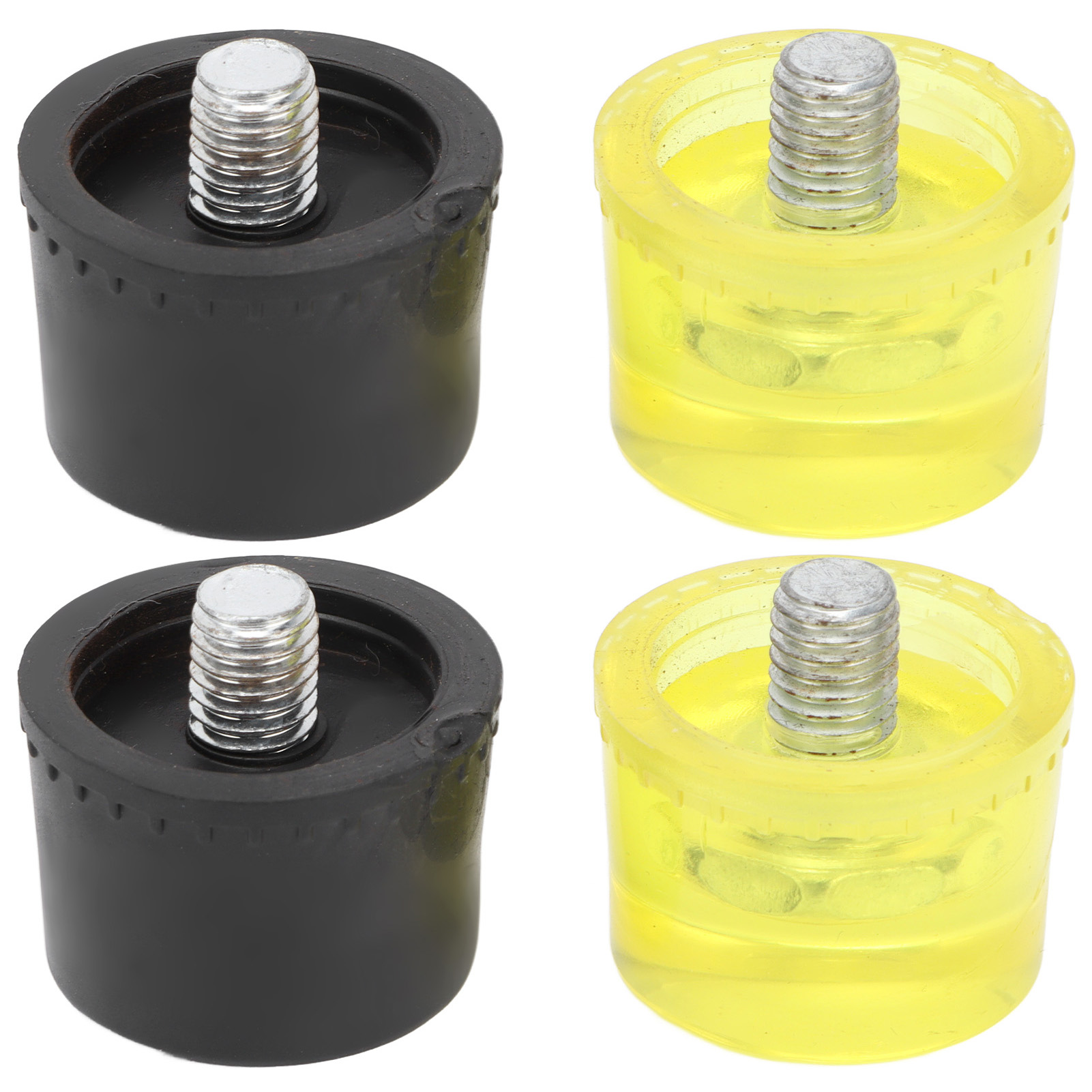 Set Mit 2 Ersatz-hammerspitzen Aus Gummi, Schlägelzubehör, Gelb Und Schwarz, 25 Mm Durchmesser