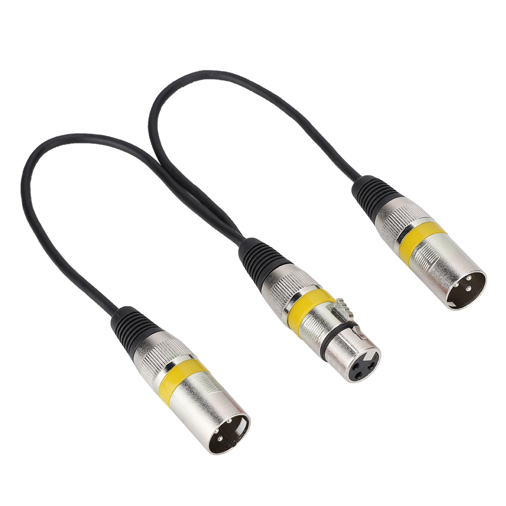 Audio-verlängerungskabel Für Canon-mikrofone, Xlr-buchse Auf Zwei Stecker, 30 Cm, Gelb.