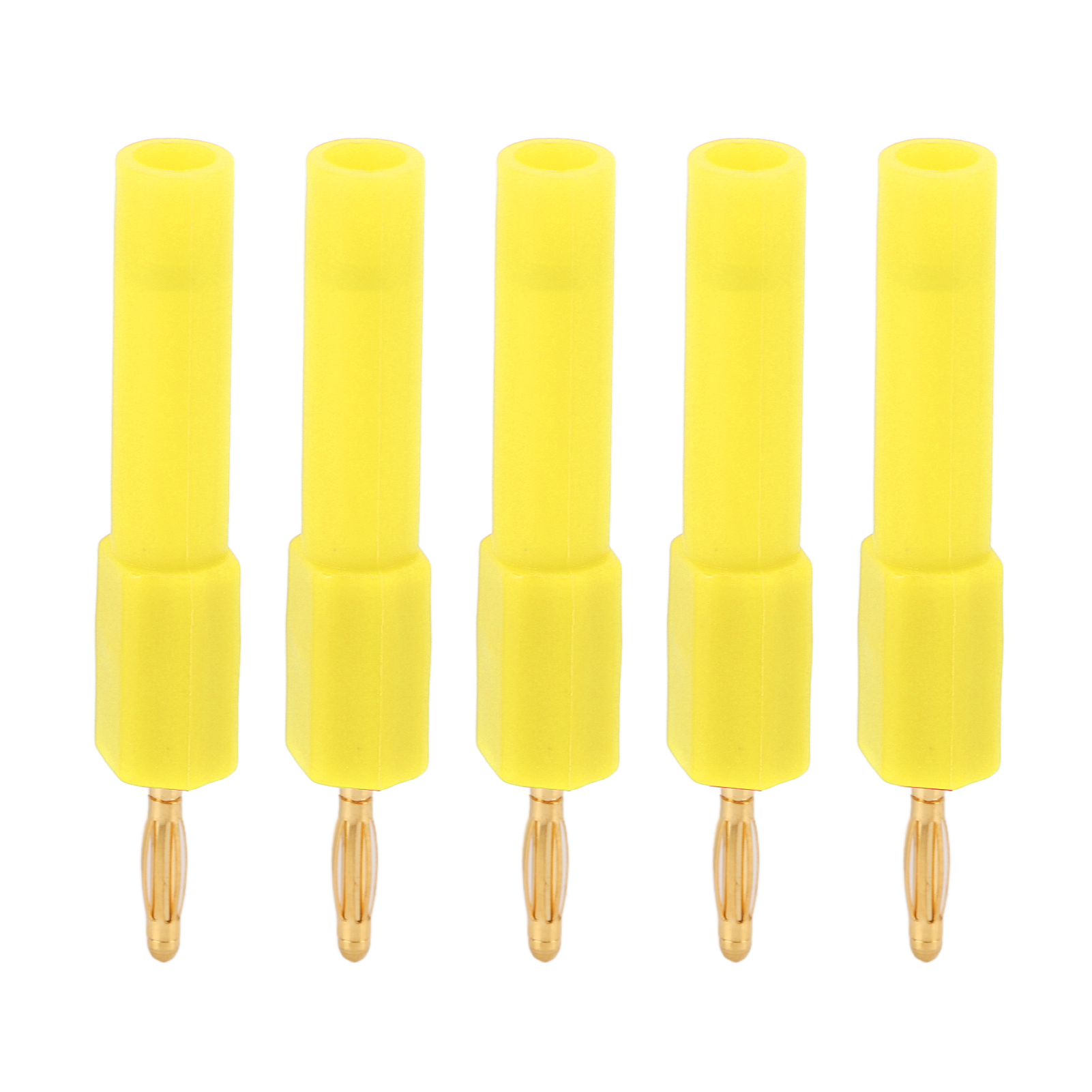 5er-pack Bananenstecker-adapter, 2 Mm Auf 4 Mm, Hohe Konnektivität Und Gute Leitfähigkeit, Gelb