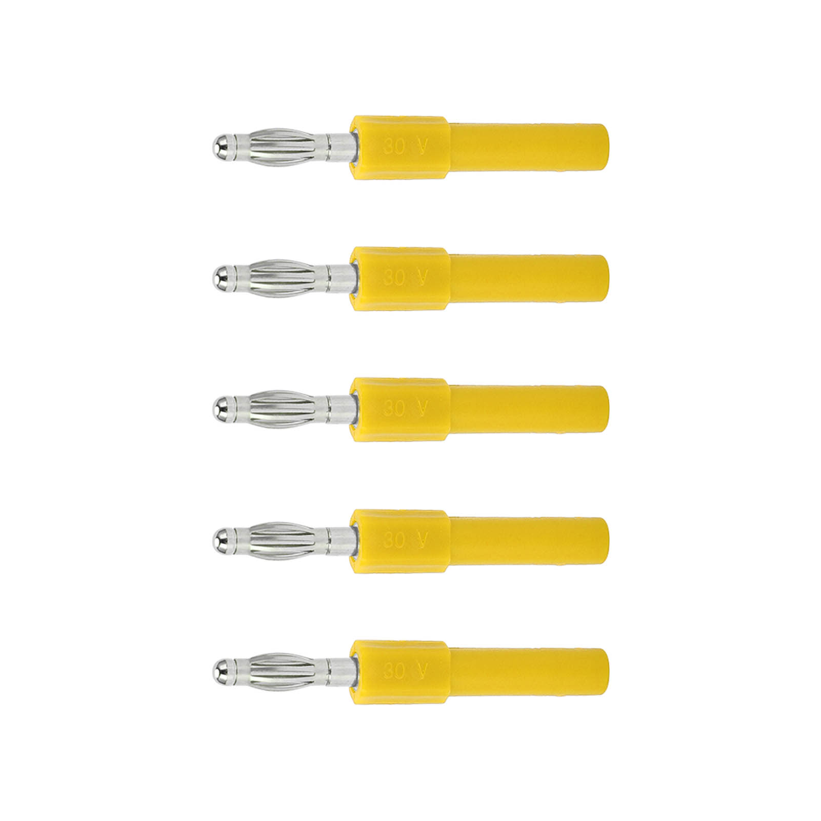 5er-pack 4-mm-bananenstecker-adapter, Hohe Konnektivität Und Gute Leitfähigkeit, 4-mm-auf-2-mm-konverter, Gelb