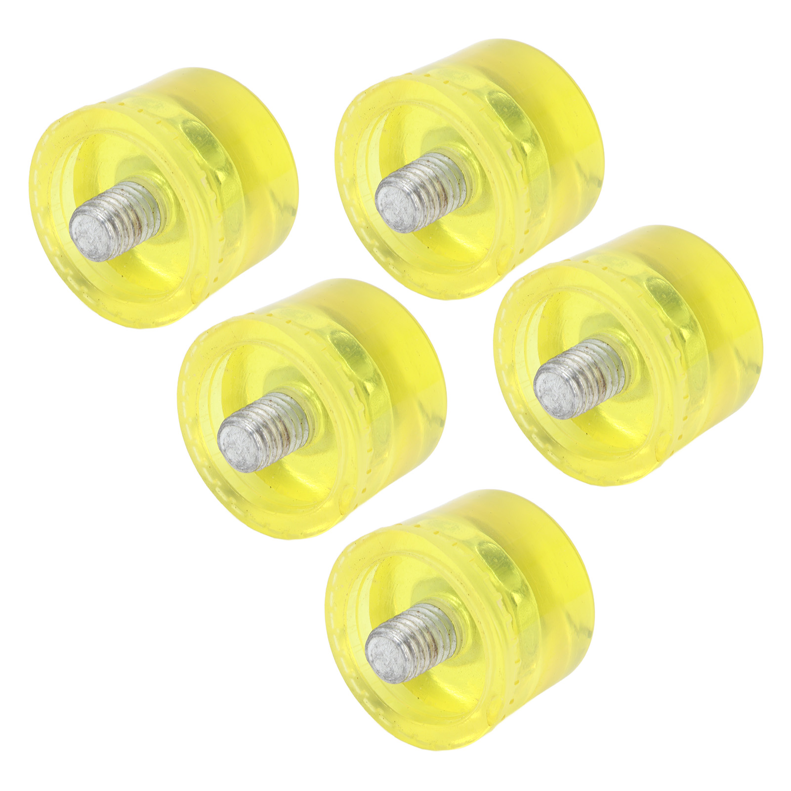 Set Mit 5 Transparenten, Gelben Gummihammerbits, M8x1, 30 Mm Durchmesser