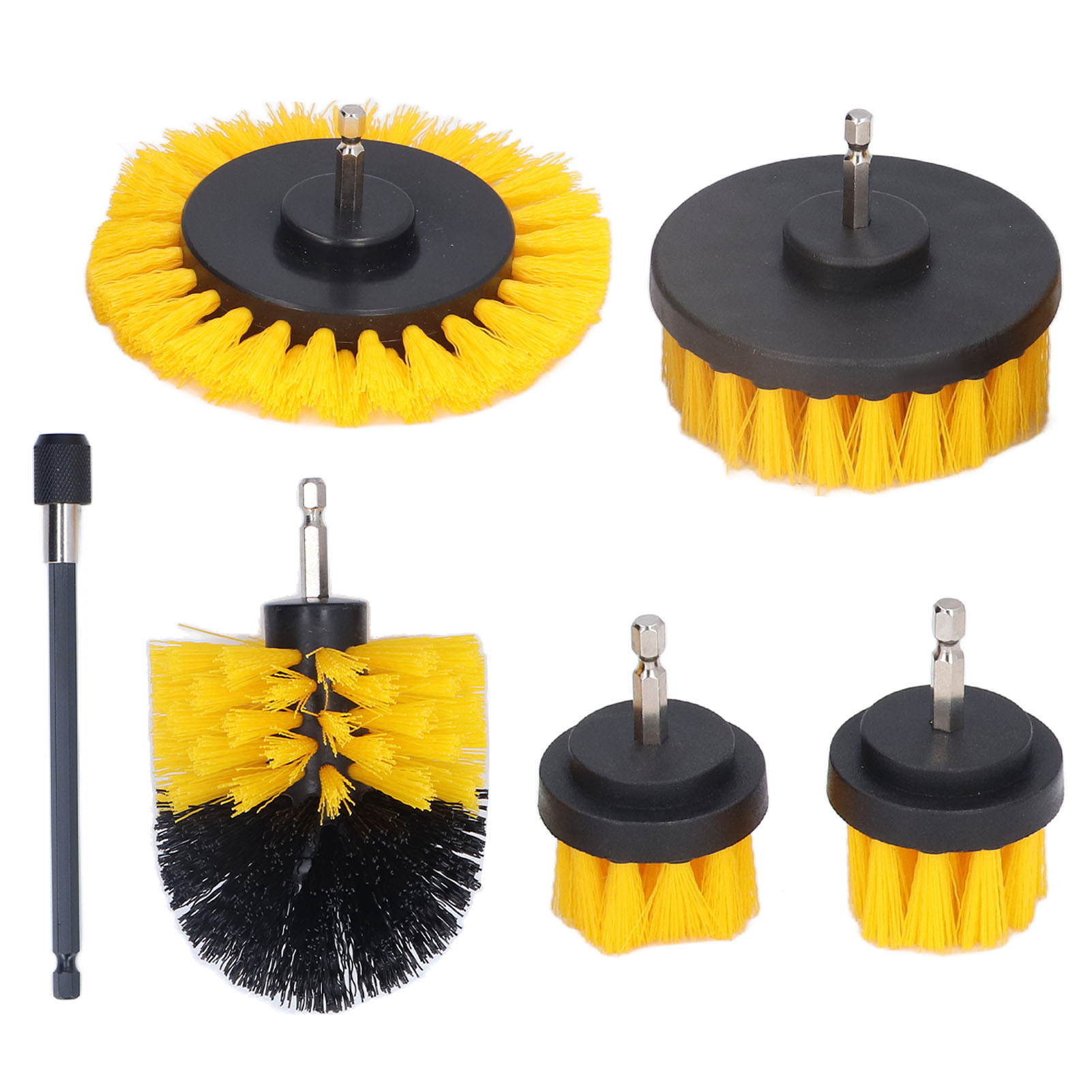 Set Aus Nylon-reinigungsbürsten Für Bohrmaschinen, Verschiedene Größen, Mit Verlängerungsstange.