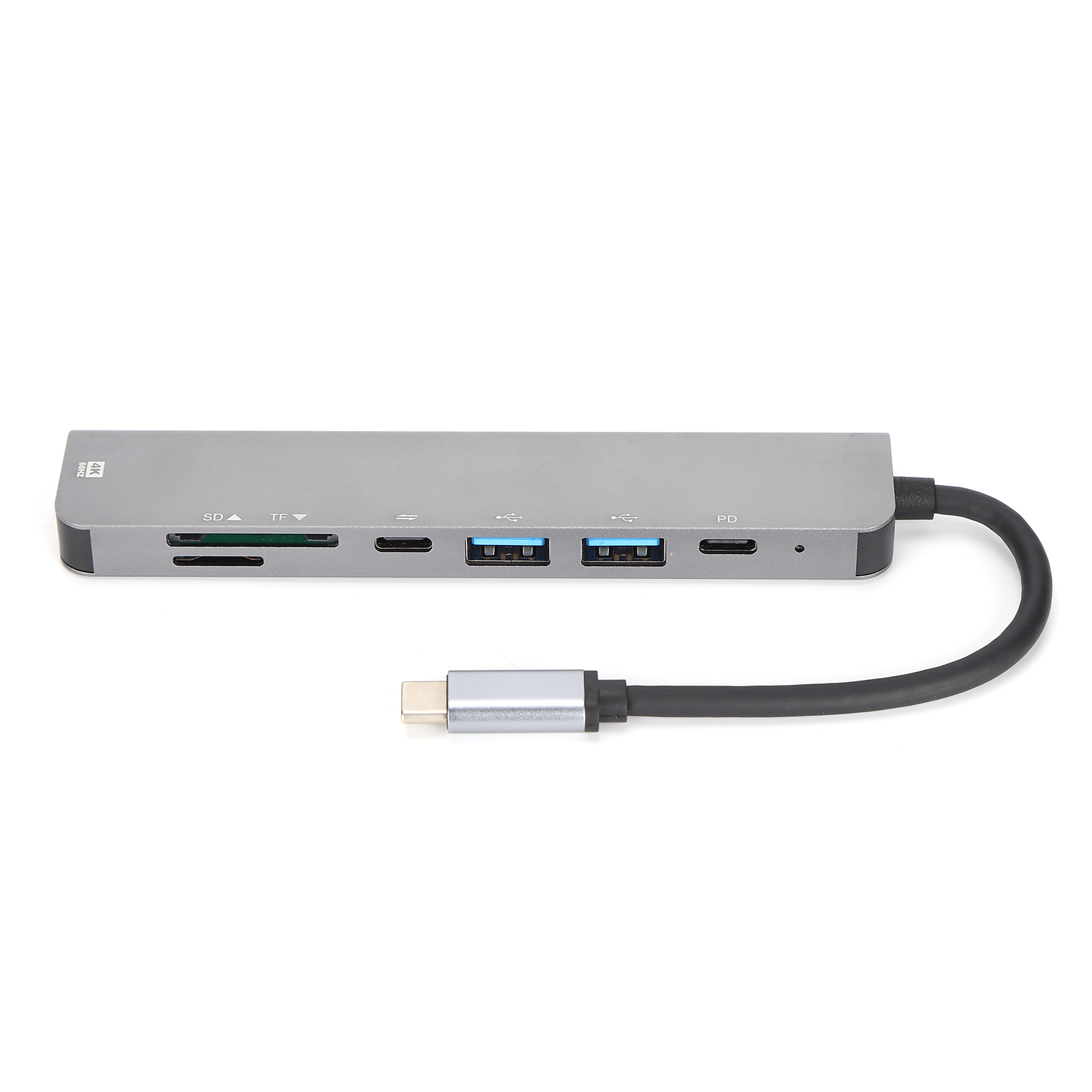 Usb-c-hub Mit Hd-multimedia-schnittstelle, 2 Usb-c-buchsen, 1 Usb-c-stecker Und 2 Usb-c-stecker, 7-in-1-hub Für Speicherkarten.
