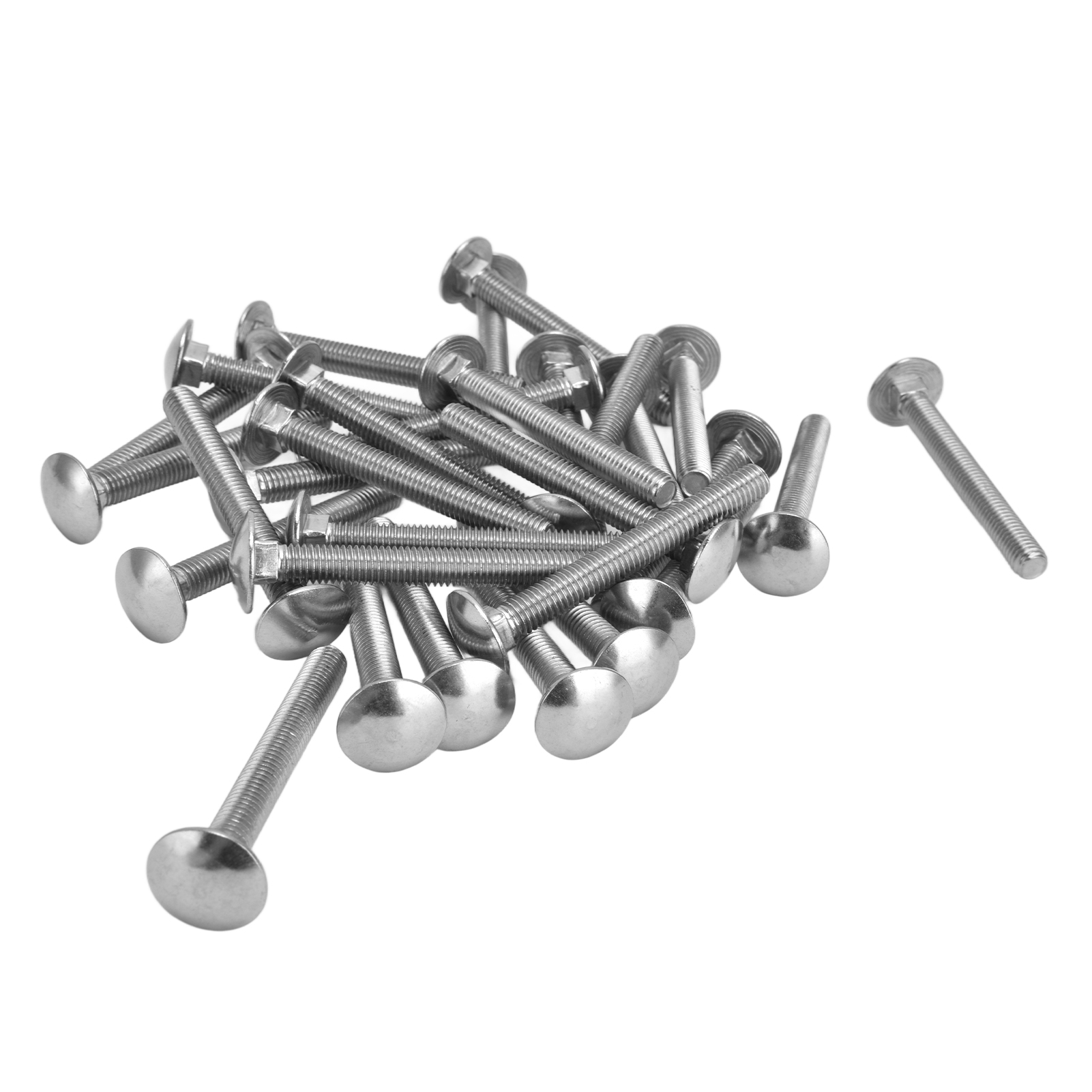 30 M8x1,25 Schrauben Aus Edelstahl A2, Grobes Vierkantgewinde, Din603m8x70