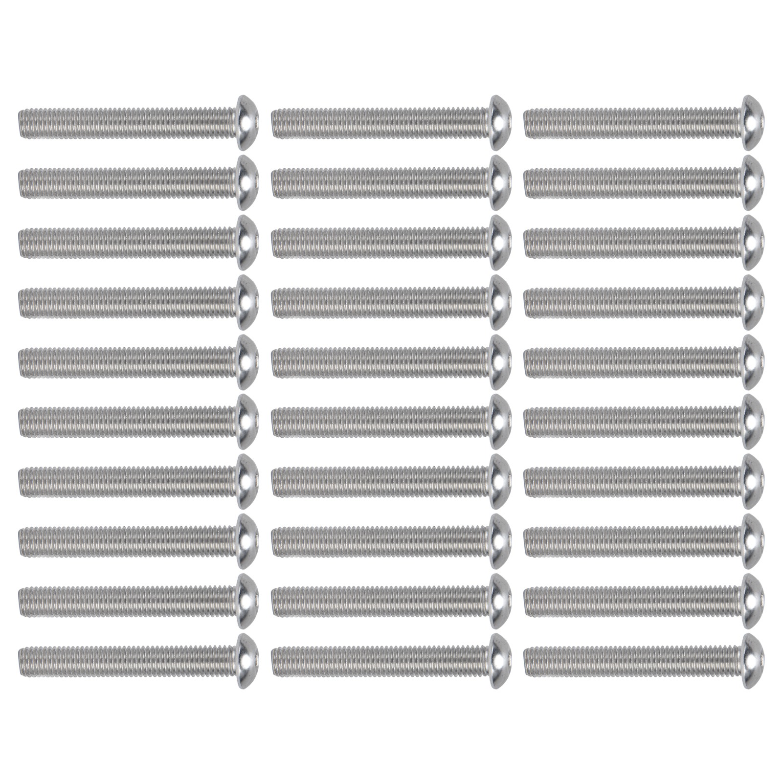 Satz Mit 30 Innensechskantschrauben Aus Edelstahl A2, Gewinde M10x1,5, Steigung M10x70