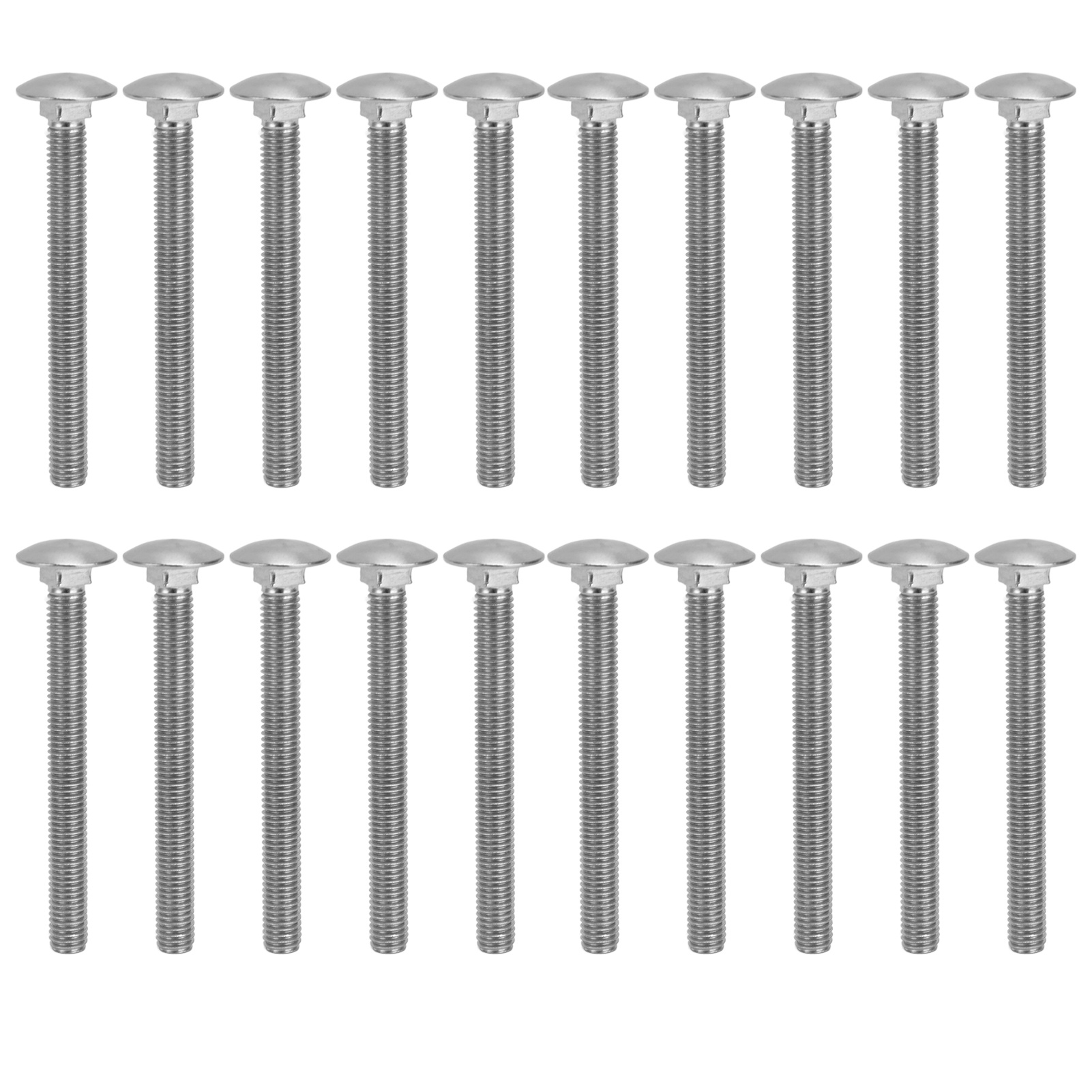 30 M8x1,25 Schrauben Aus Edelstahl A2, Grobes Vierkantgewinde, Din603m8x80