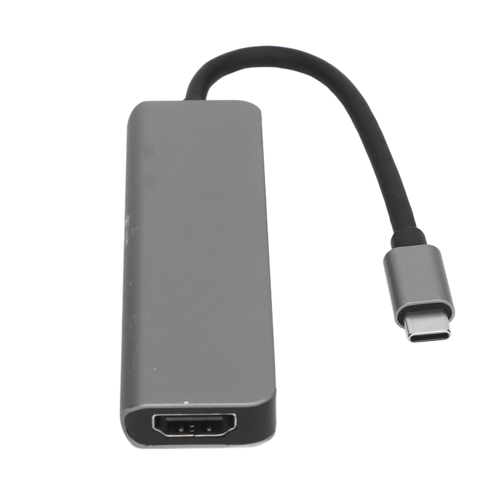 5-in-1 Usb-c-hub: Hd Multimedia Interface, 2 Usb 3.0-anschlüsse, 2 Usb 2.0-anschlüsse, Usb-c Pd-kompatibel, 4k 30 Hz, Plug & Play, Grau.