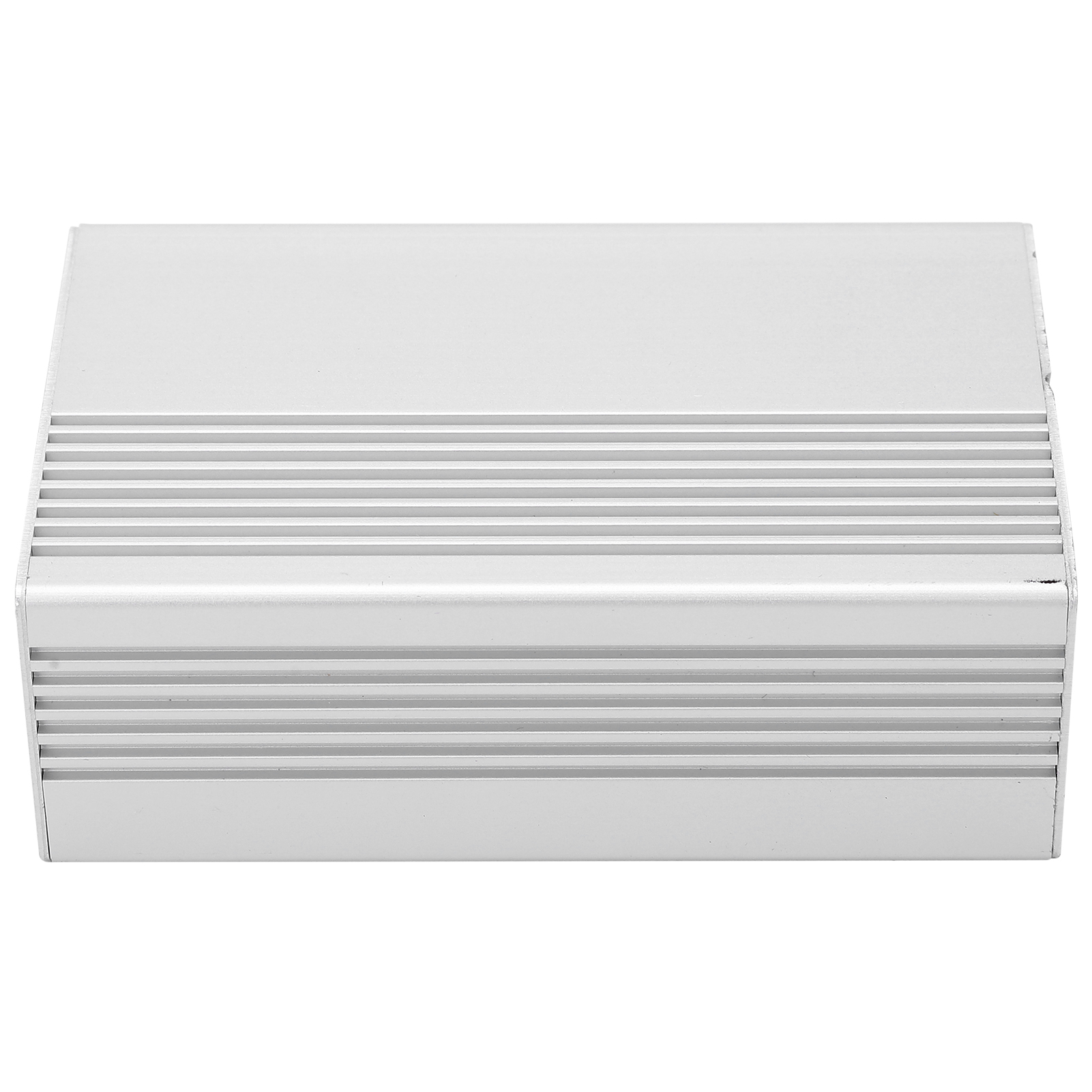 Graues Aluminiumgehäuse Für Elektronikgehäuse Mit Integrierter Anschlussdose.