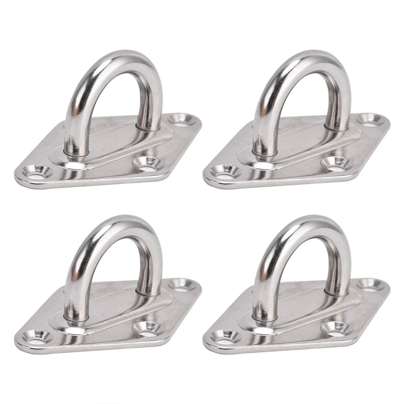 Set Aus 4 Robusten, Rautenförmigen Deckenösen Aus Edelstahl 304 Zur Wandmontage Von Hängematten.
