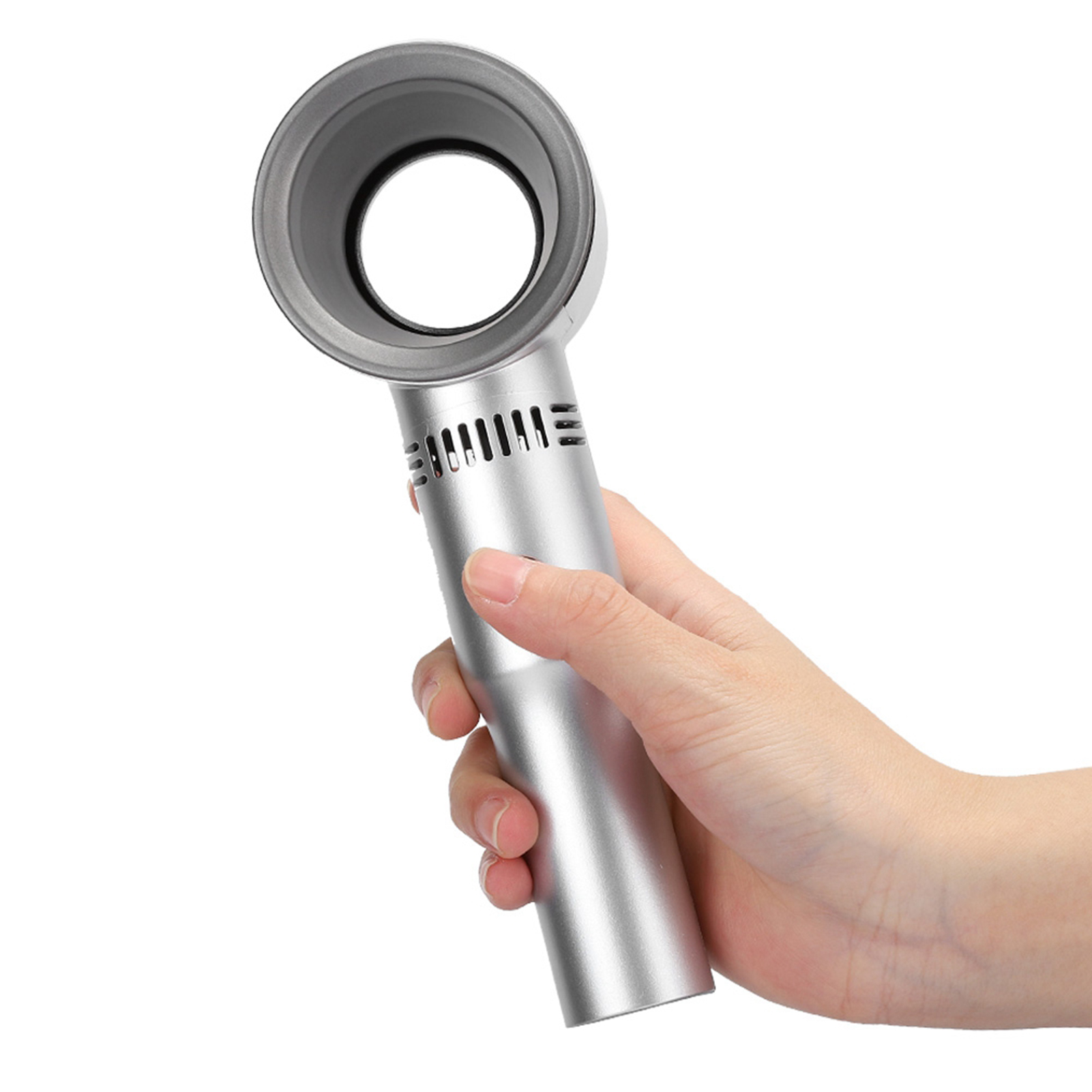 Rotorblattloser Mini-ventilator, Tragbar, Per Usb Aufladbar, Vierte Generation, Für Den Innen- Und Außenbereich (silber)