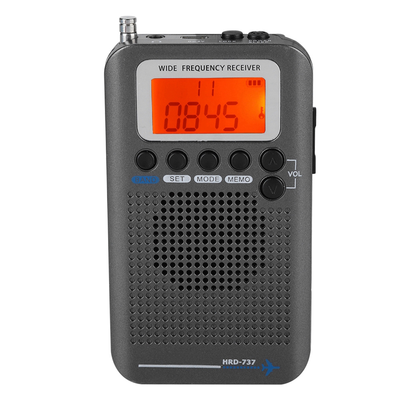 Tragbarer Vhf-breitband-funkempfänger Für Flugzeuge (grau)