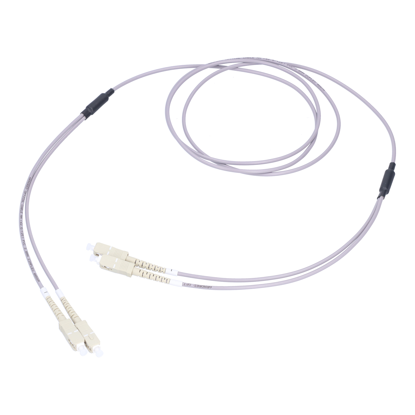 2-adriges Sc Upc-sc Upc Graues, Geschirmtes Multimode-glasfaser-patchkabel (5 Meter)