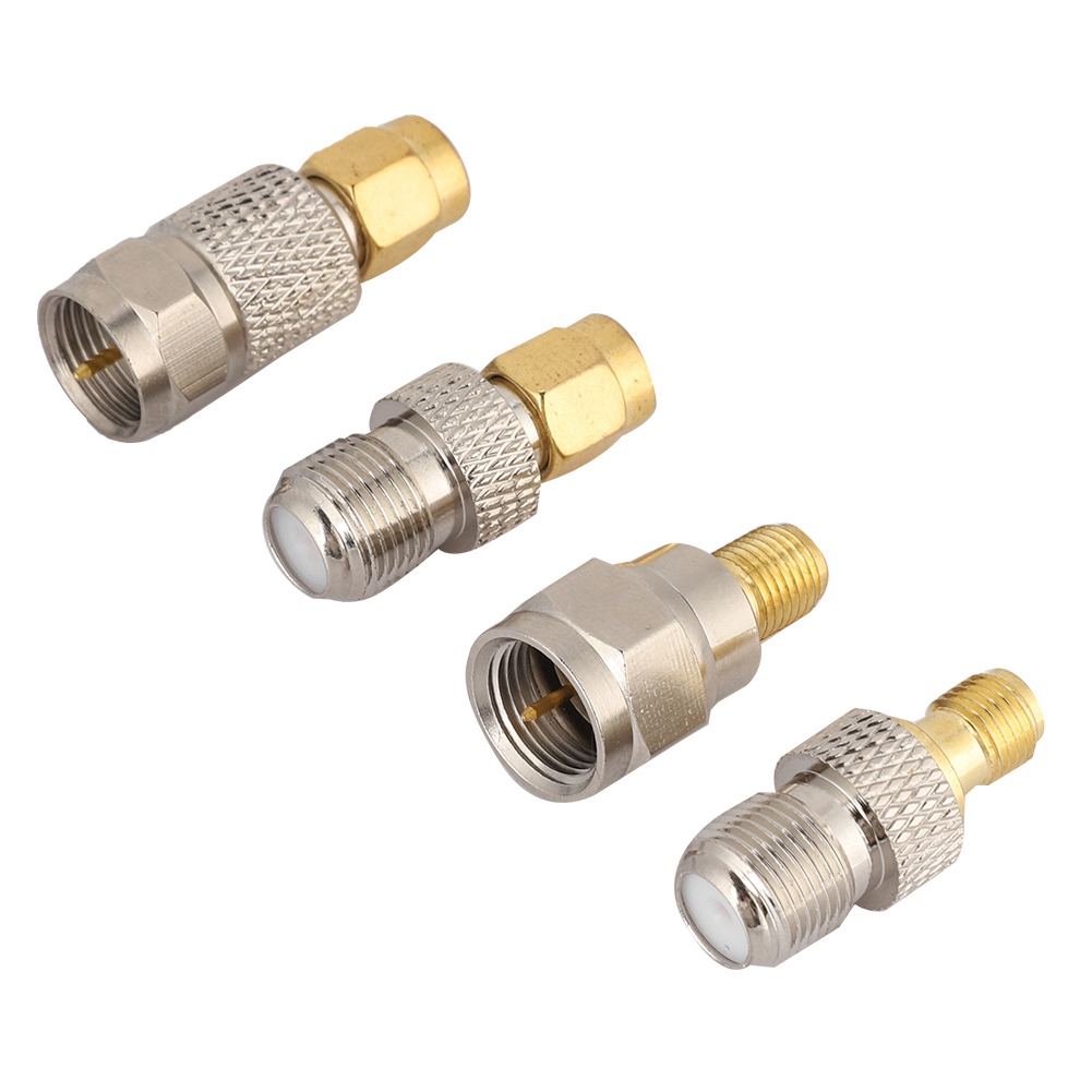 Tragbarer Radioantennen-konverteradapter Aus Messing (4 F-stecker Auf Sma).