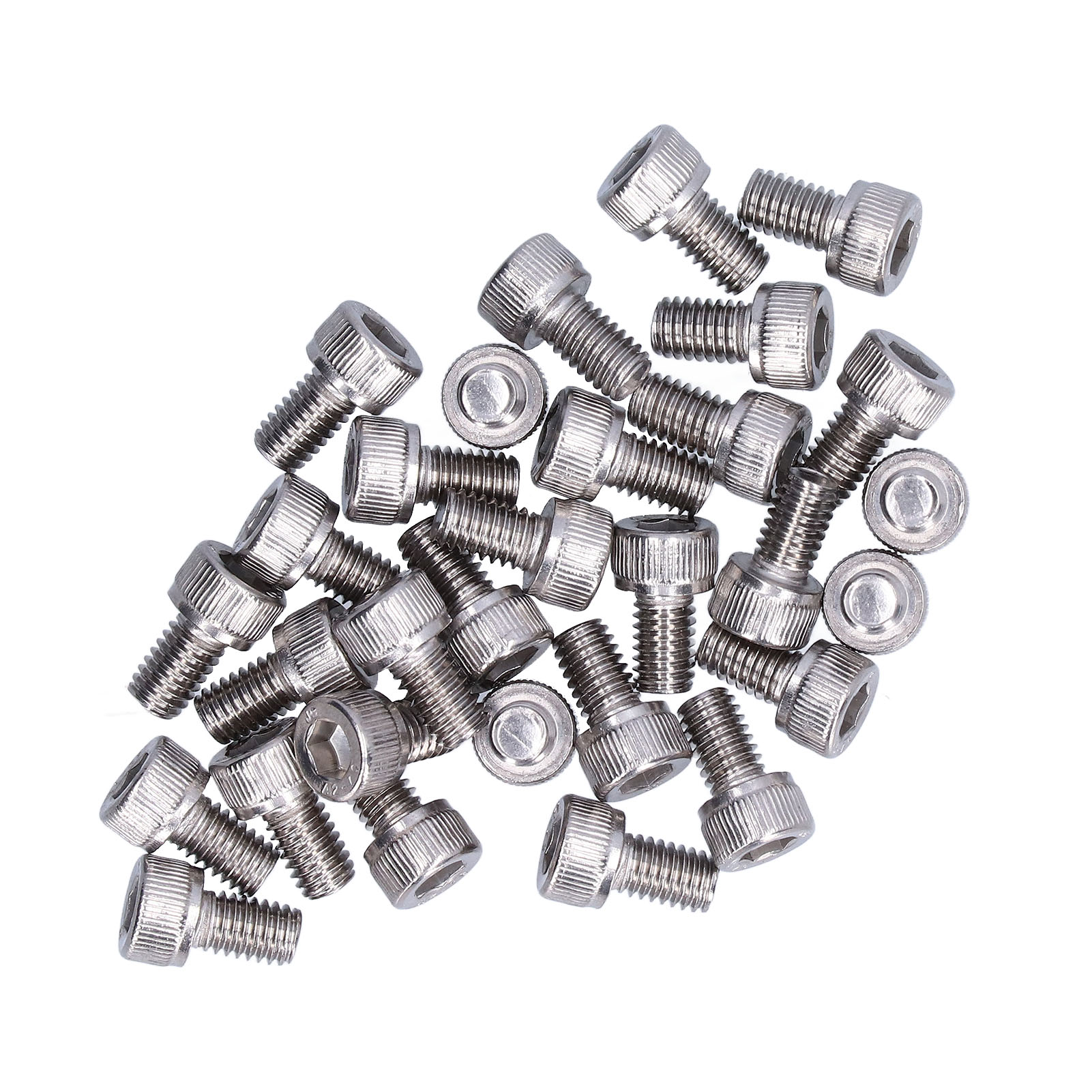 Packung Mit 30 M6-schrauben Aus Edelstahl 304 A2-70 Mit Innensechskantkopf, Entsprechend Din 912m6x16