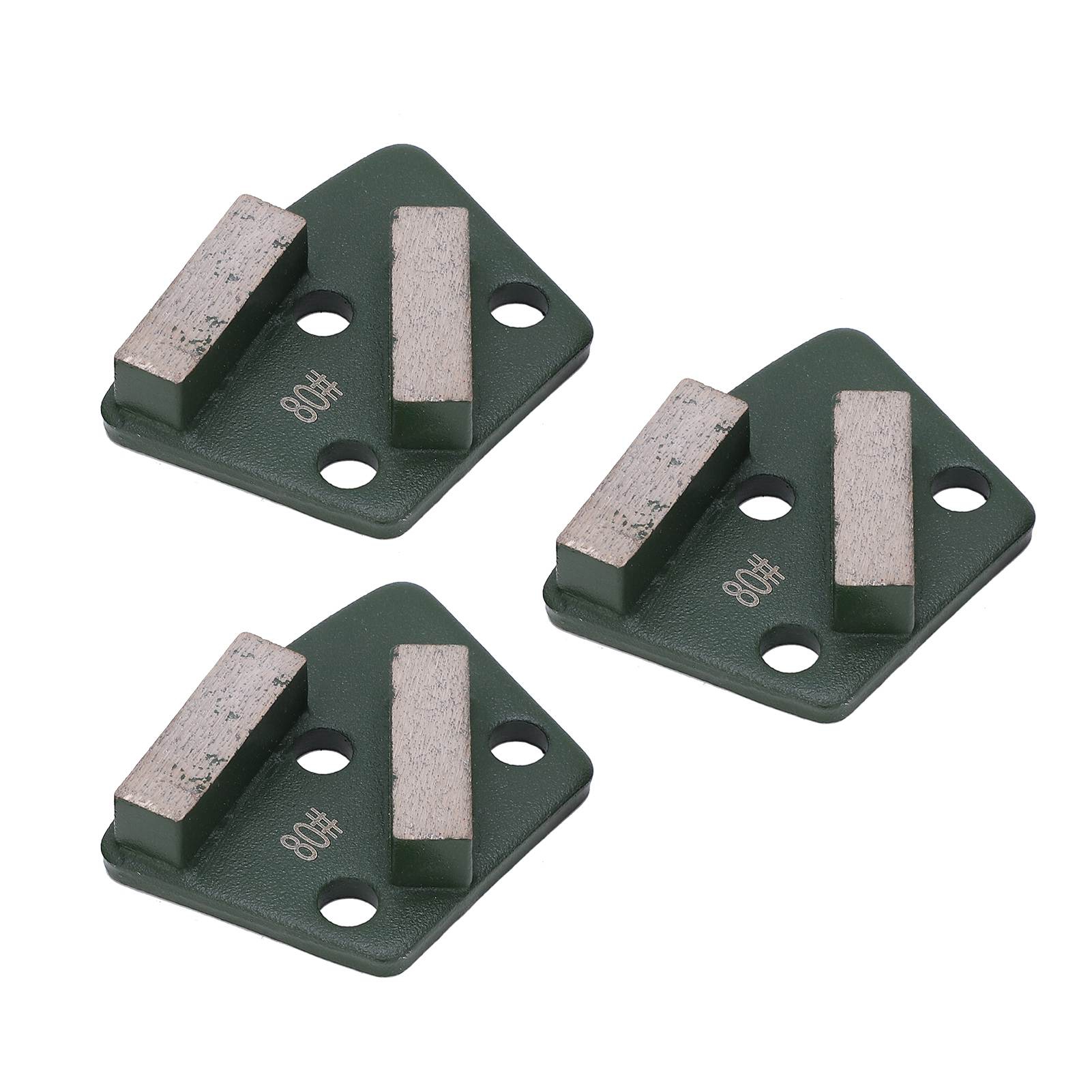 Set Mit 3 Trapezförmigen Diamantschleifscheiben Für Betonböden, Schleifmittel, 2 Lange Zähne, Grün, Nr. 80