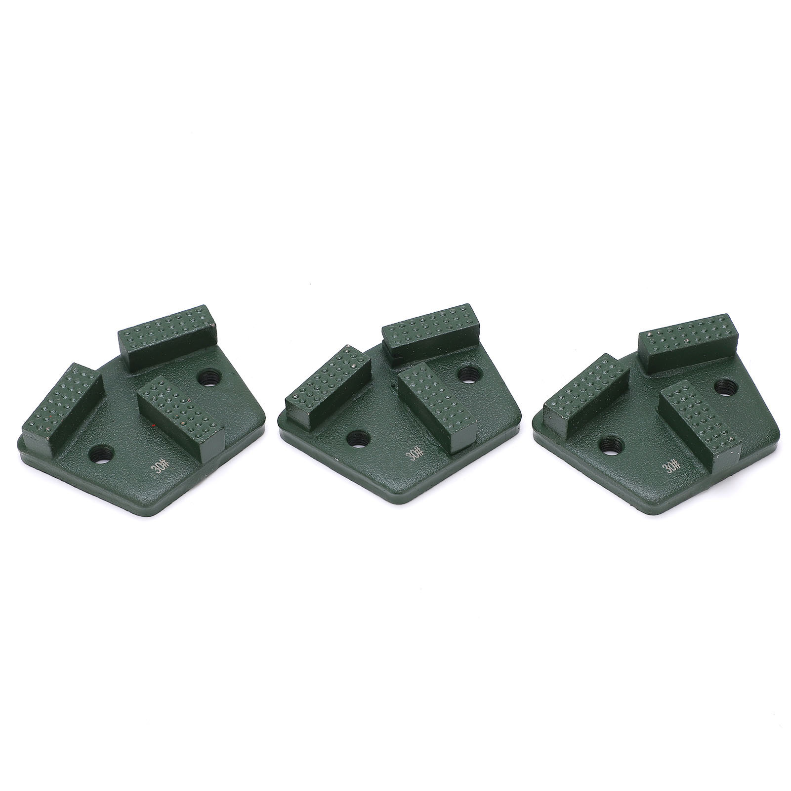 Set Mit 3 Trapezförmigen Diamantschleifscheiben Zum Schneiden Von Beton, T-förmige Zähne, 2 Löcher, Grün, Körnung 30