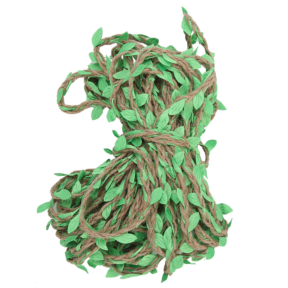 10 Meter Lange Geflochtene Girlande Aus Künstlichem Blattband, Hanfseil, Diy-zubehör Für Blumensträuße, Fruchtgrün.