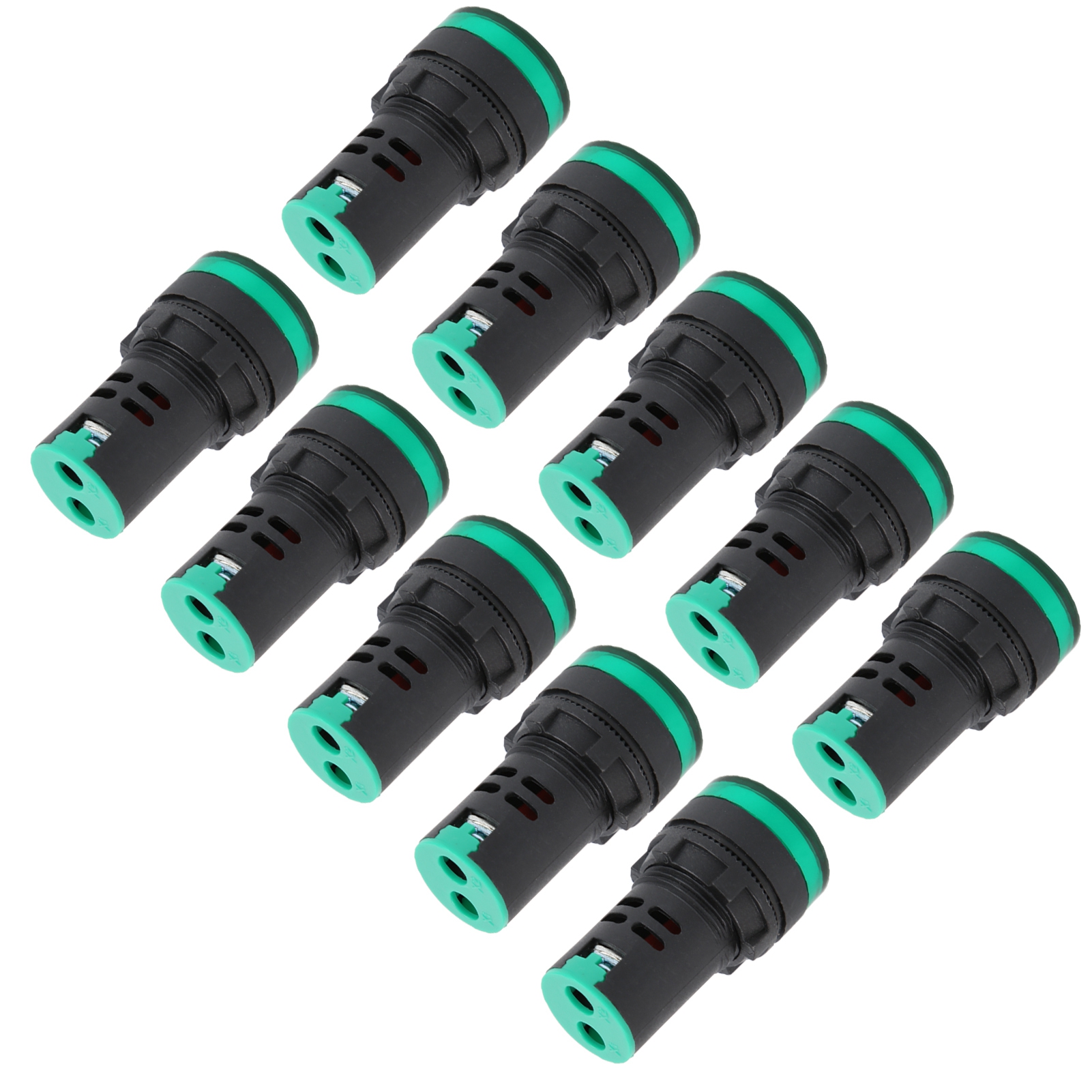 Packung Mit 10 Ad16-22ds Led-anzeigen, Hochhelle Grüne Signallampen, Zur Signalanzeige, Ac/dc 110 V.