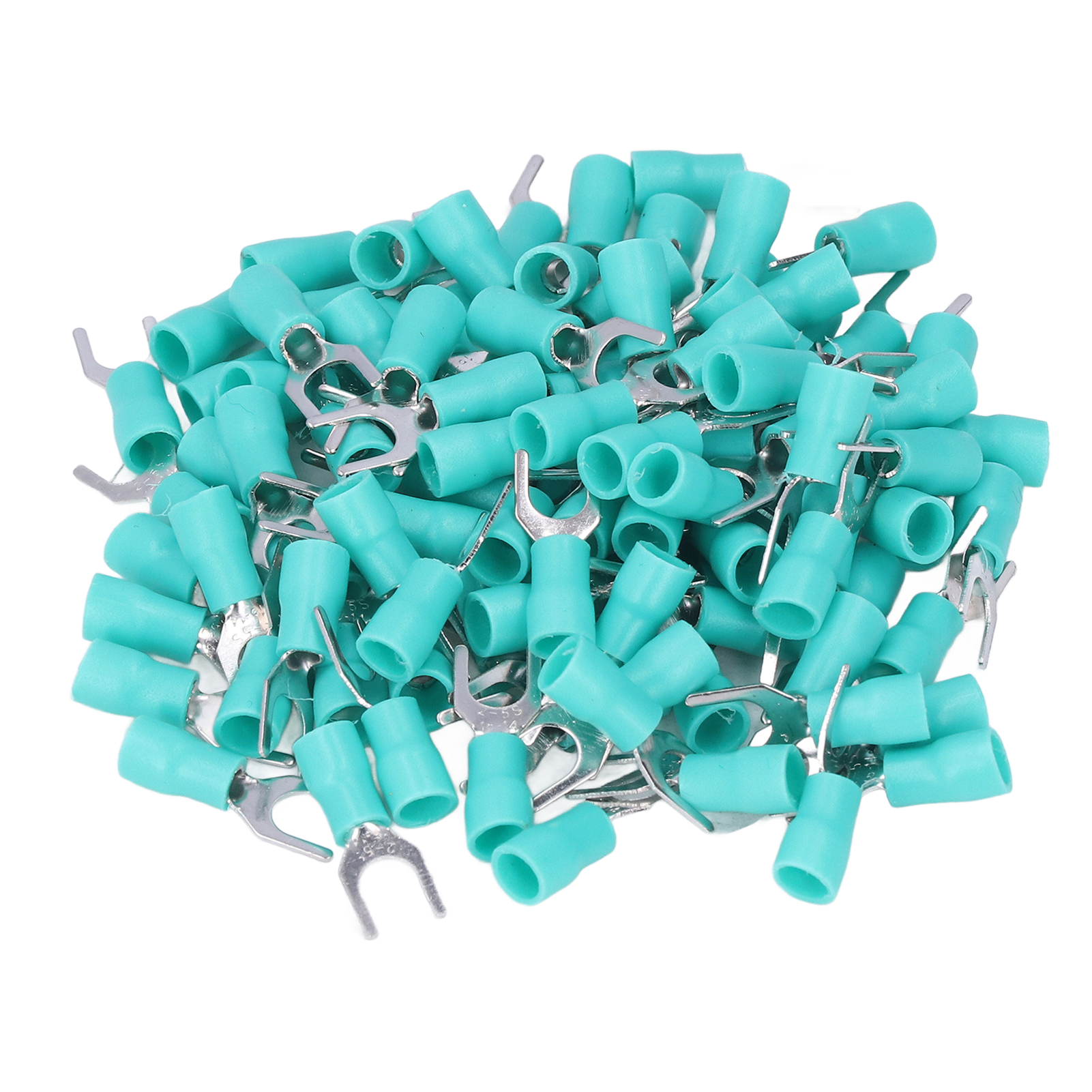 Packung Mit 100 Isolierten Gabelkabelschuhen, U-förmigen Kabelverbindern, Sv2-5 Crimp, Grün, Für Kabel Mit Einem Querschnitt Von 16–14 Awg