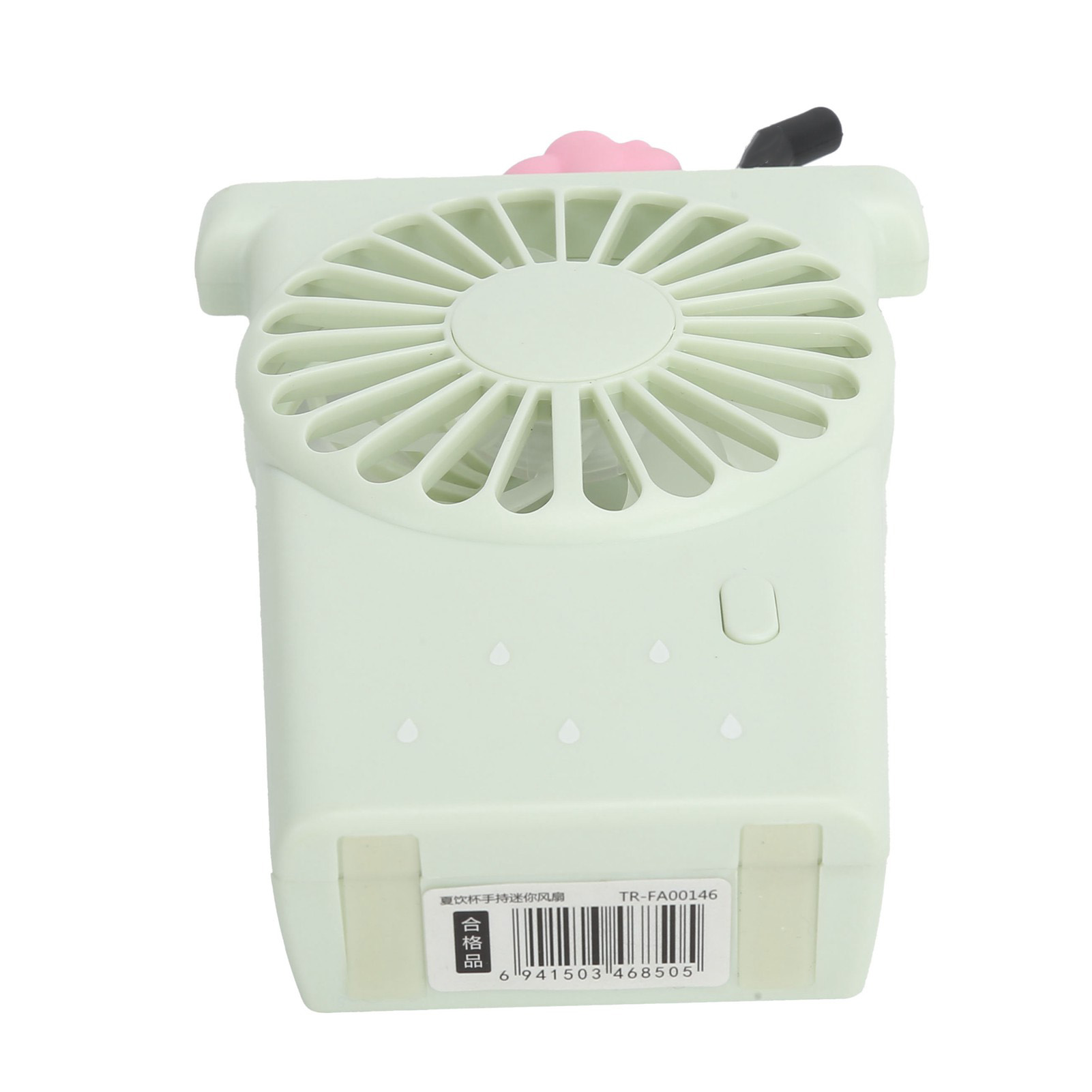 Mini-ventilator, Tragbar, Per Usb Aufladbar, Mit Cartoon-motiv, 3 Geschwindigkeitsstufen, Grün, Für Den Innen- Und Außenbereich