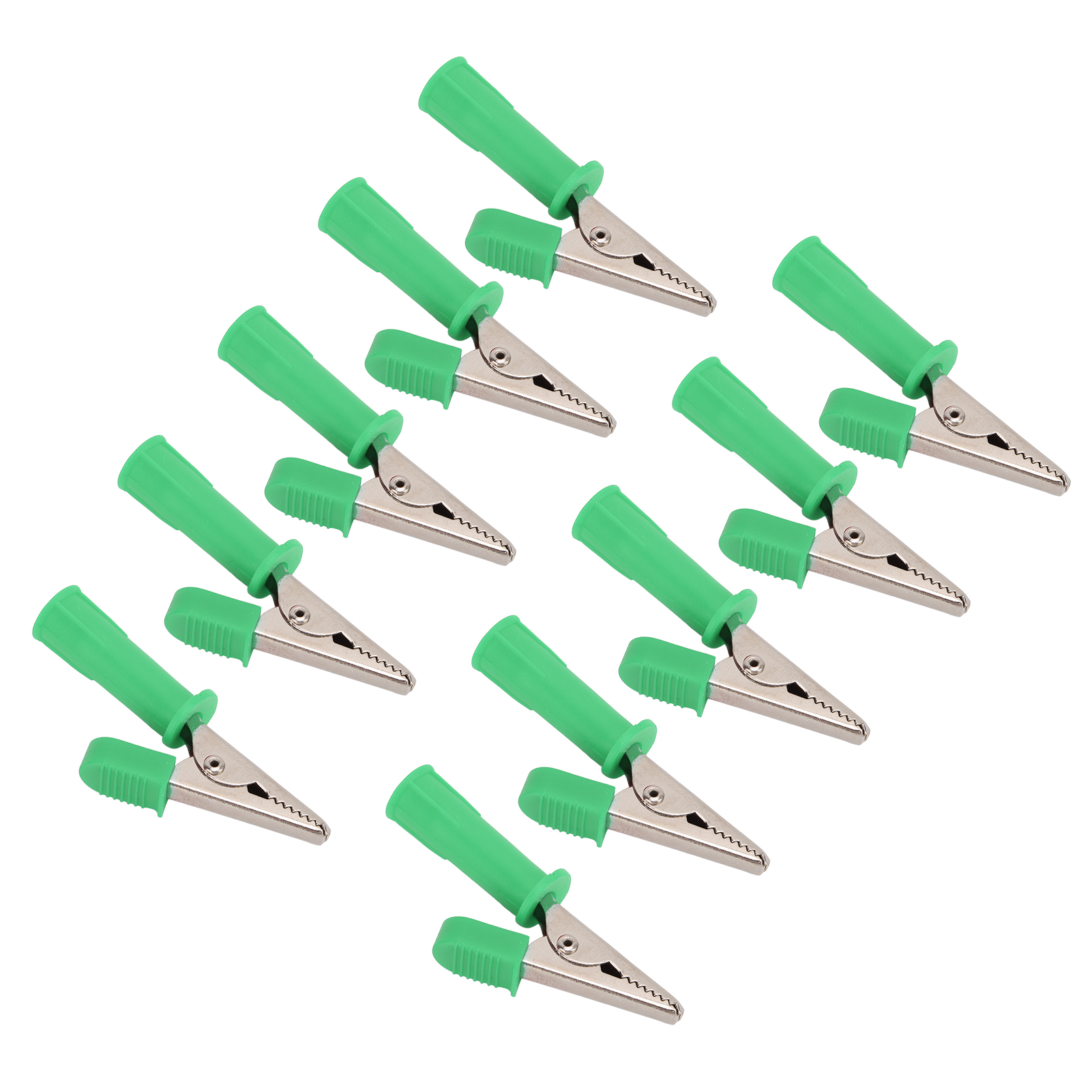 Packung Mit 10 5 Mm Großen, Isolierten Krokodilklemmen Aus Reinem Kupfer Mit 4 Mm Klinkenstecker Für Experimentelle Tests (grün).