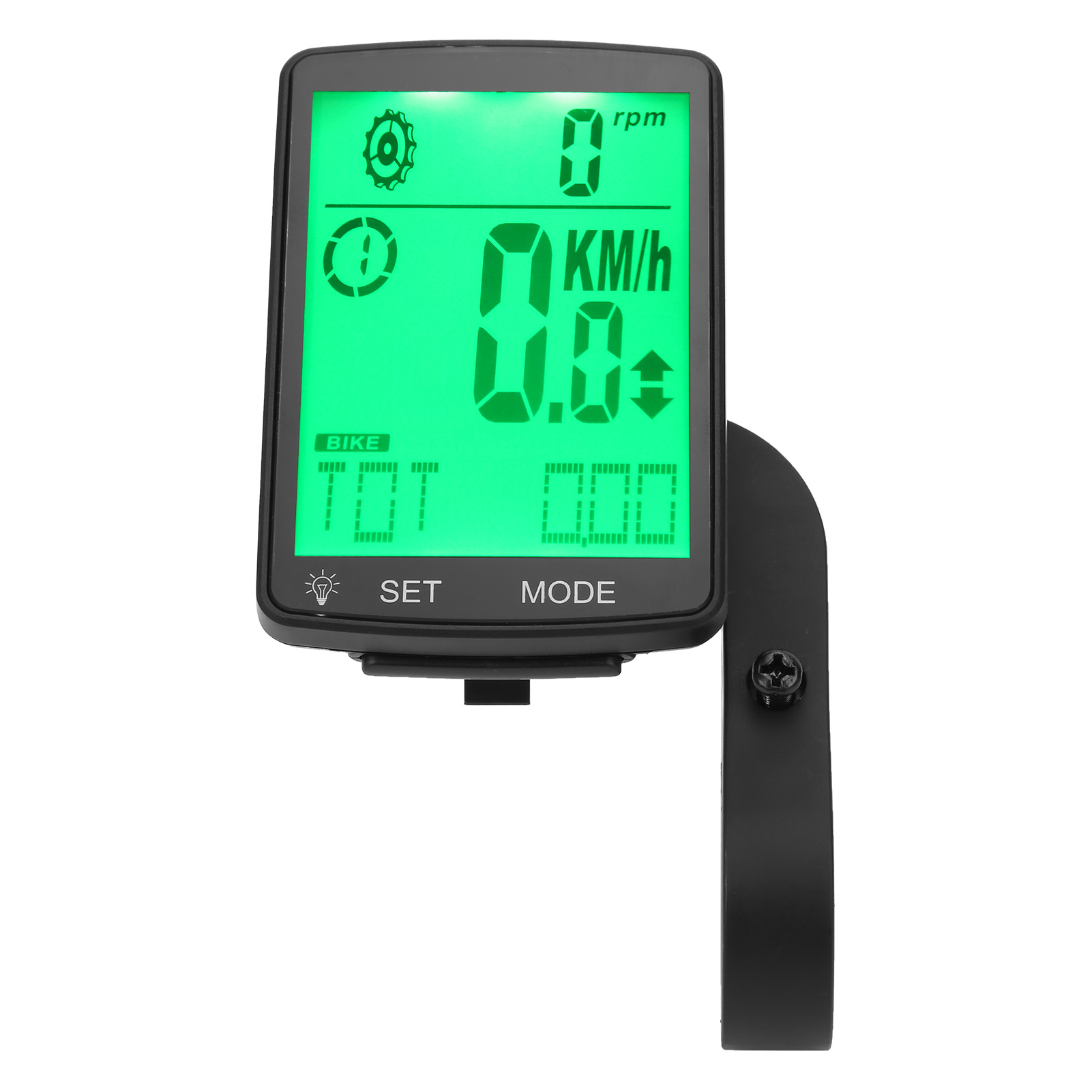 Heller, Multifunktionaler Fahrradcomputer Mit 2,8-zoll-led-display, Stoppuhr Und Tachometer (grün)