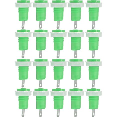 Packung Mit 20 Messing-bananenstecker-klemmenblöcken, Schweißsicher, Mit Erdungsanschluss, 4 Mm, 402 1 Kv 32 A, Grün
