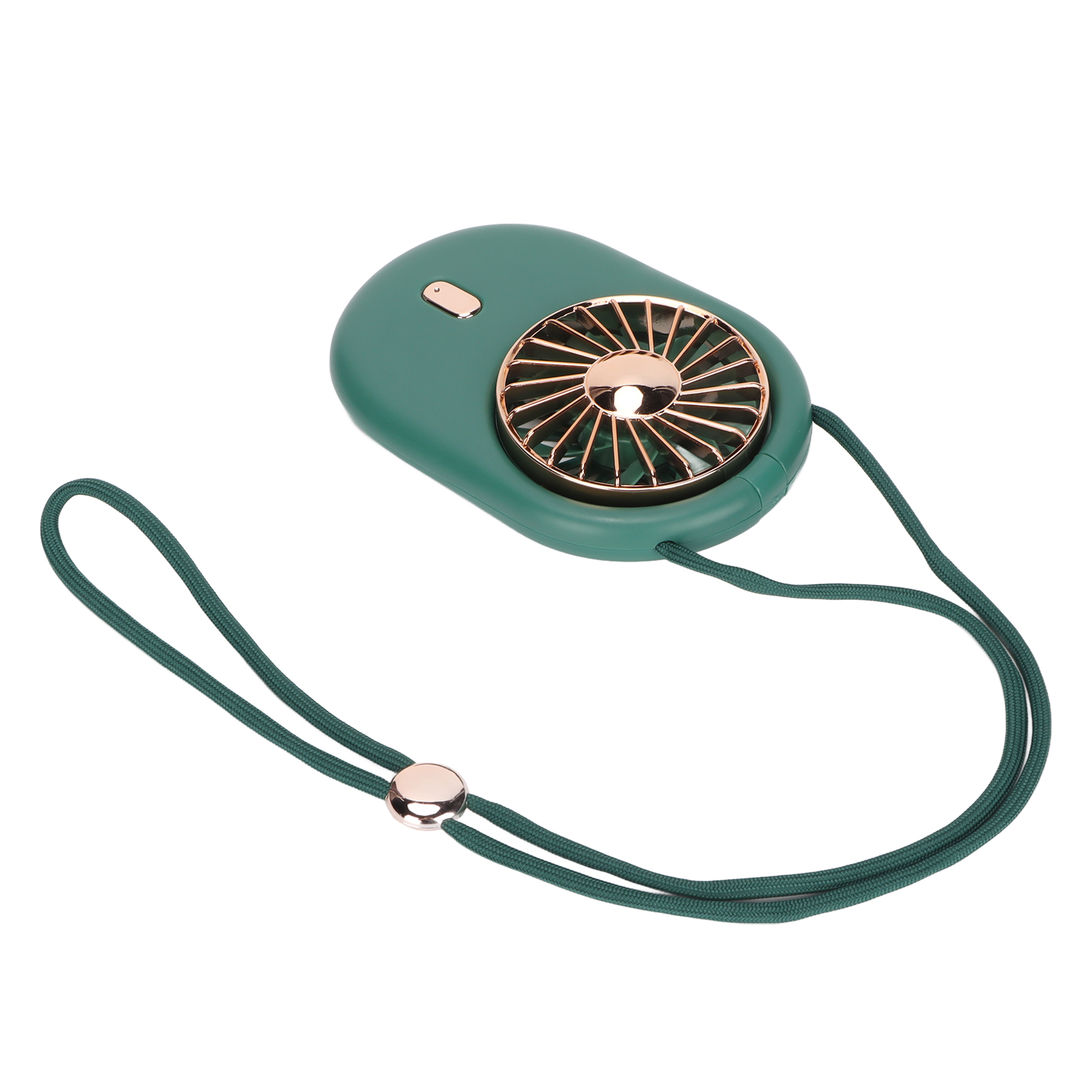 Wiederaufladbarer Nackenventilator Per Usb, 3 Geschwindigkeitsstufen, Tragbar, Vertikaler Luftstrom, Mit Verstellbarem Kabel, Grün