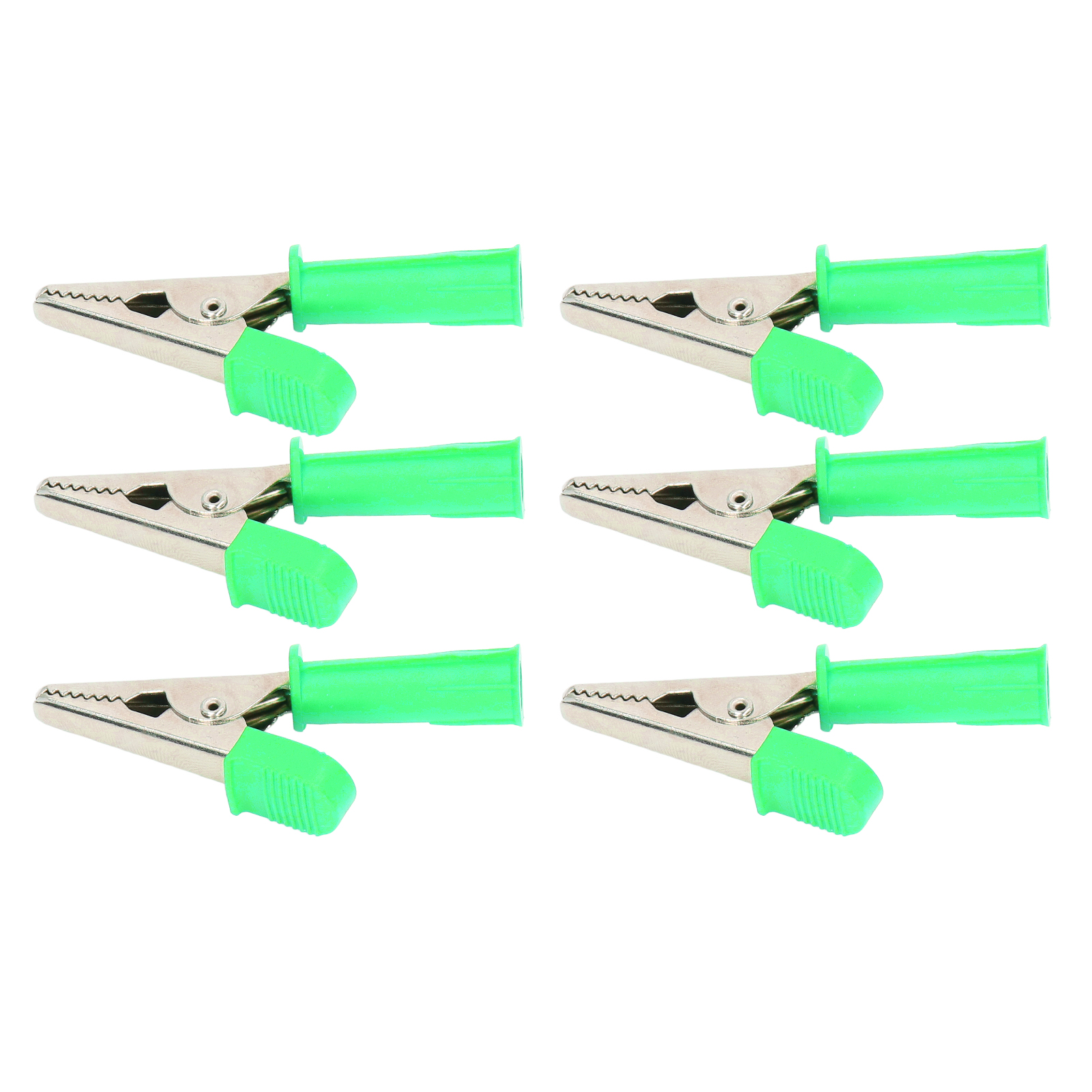 Packung Mit 10 Isolierten Krokodilklemmen Aus Messing Mit 4-mm-buchse, 10-mm-öffnung, 20 A, J.60046, Grün