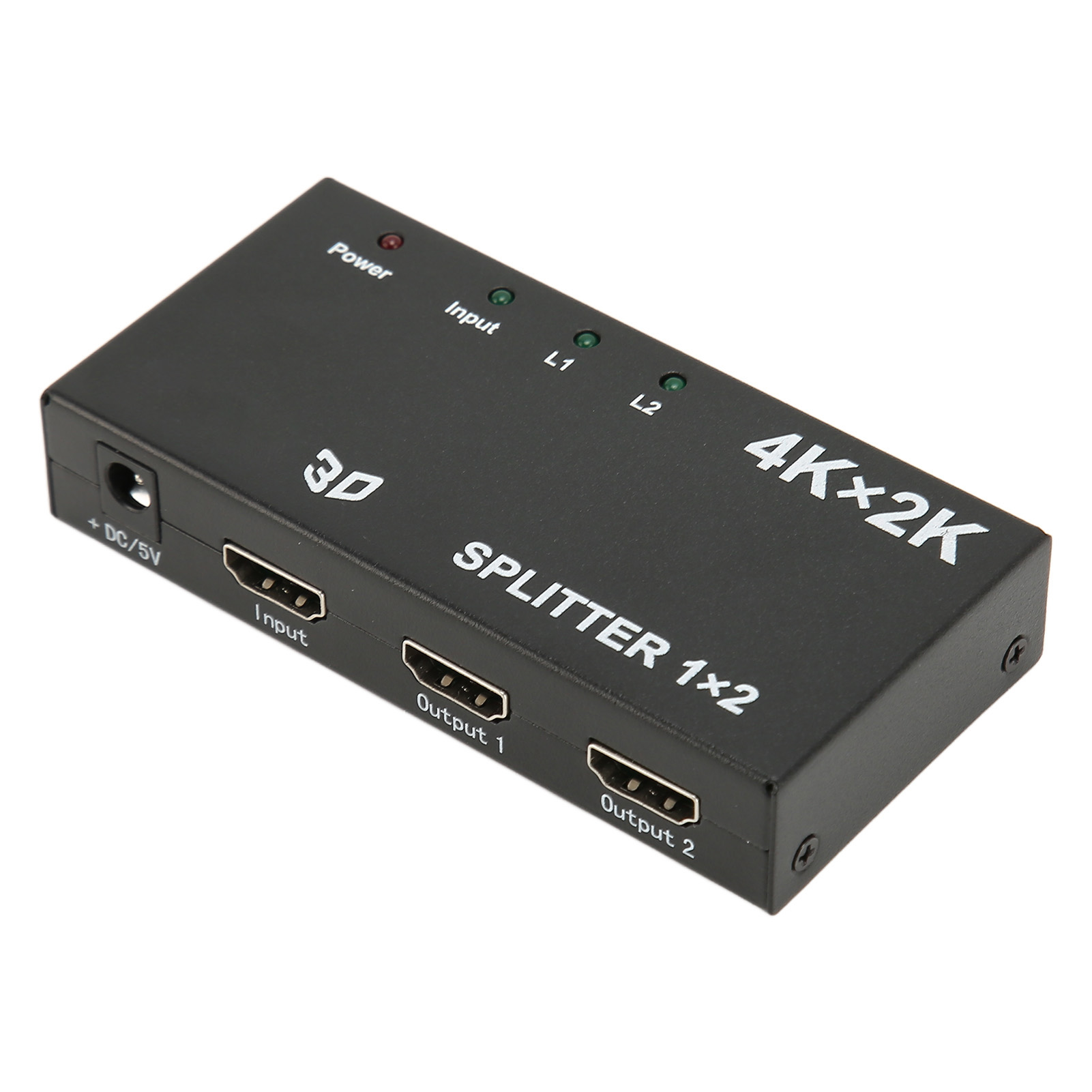 1 Eingang 2 Ausgänge 4k/2k Hd Multimedia-interface-splitter Mit Bildschirmspiegelung Und 100-240v Tv-netzteil (eu-stecker).